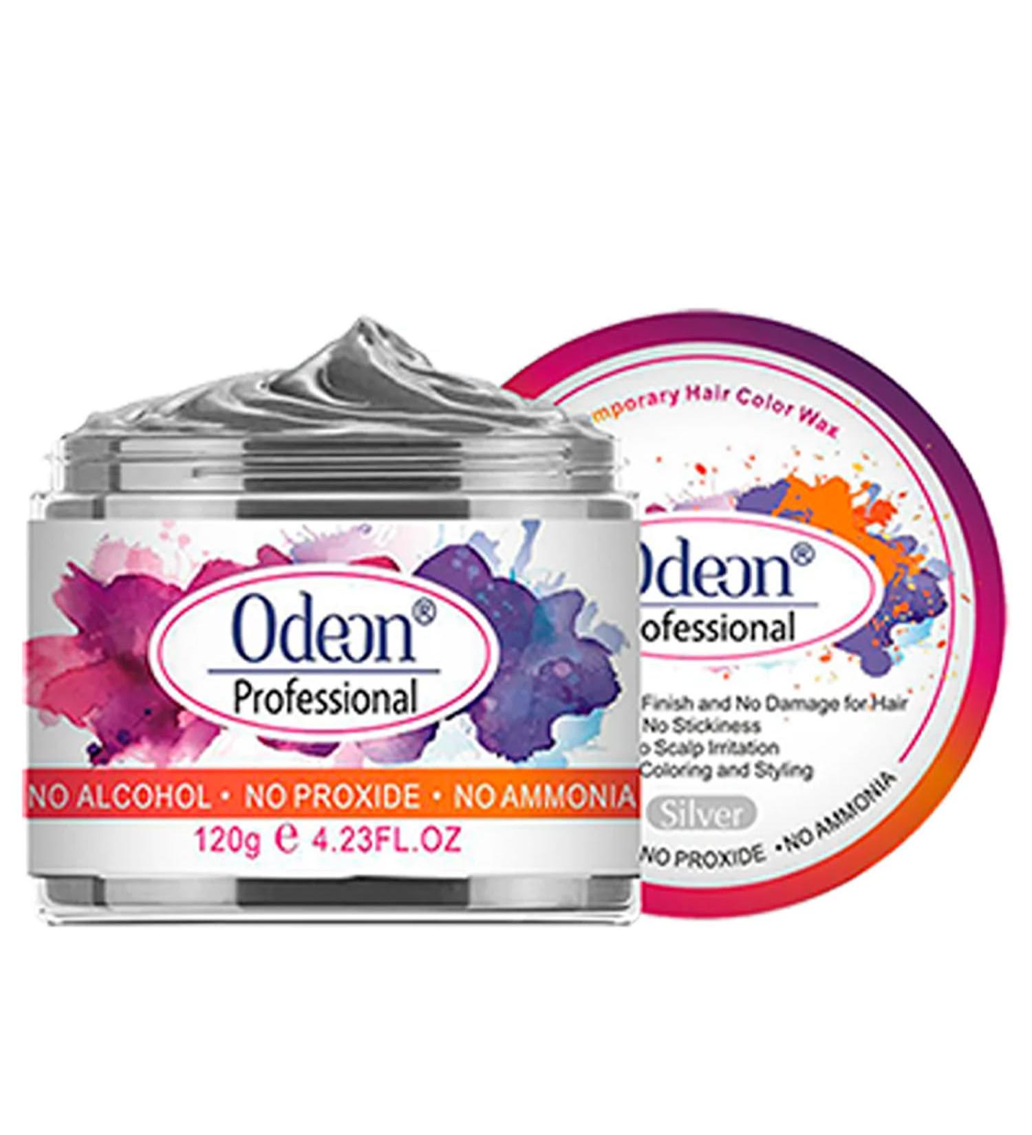 Odeon Temporary Hair Color Wax - Natural Washable Silver Hair Dye for Kids & Adults with Beeswax & Tea Tree Extract - Easy Application (4.23oz - Buy Online on GoSupps.com