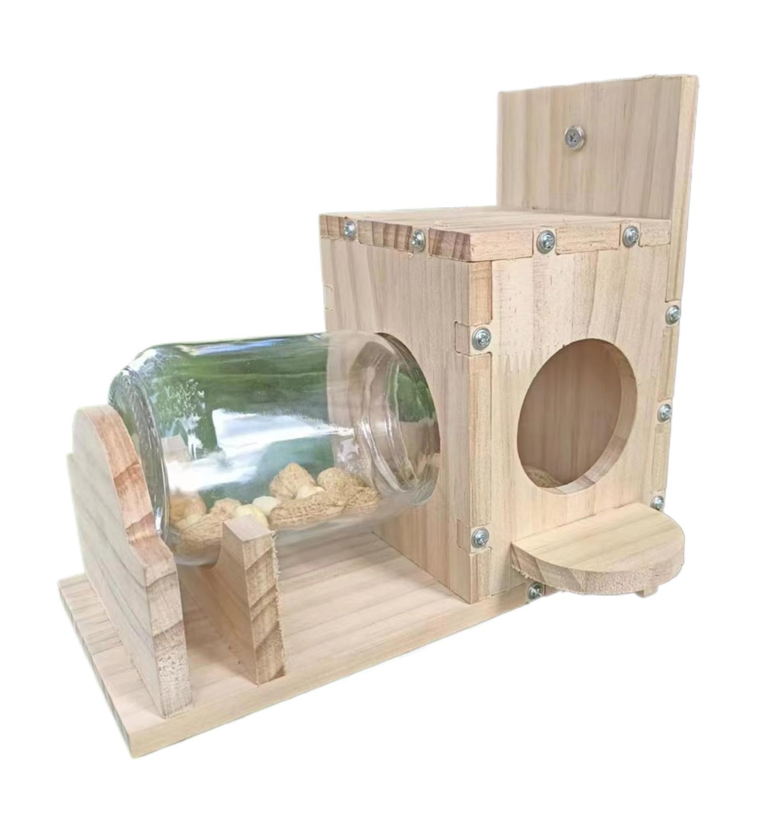 Squirrel Feeder Wooden Squirrel House Transparent Squirrel Feeders for Outside Garden Yard Corn Peanut Squirrel Feeder Squirrel Gifts Squirrel House Squirrel Houses for Outside Nesting Squirrel Gifts - Buy Online on GoSupps.com
