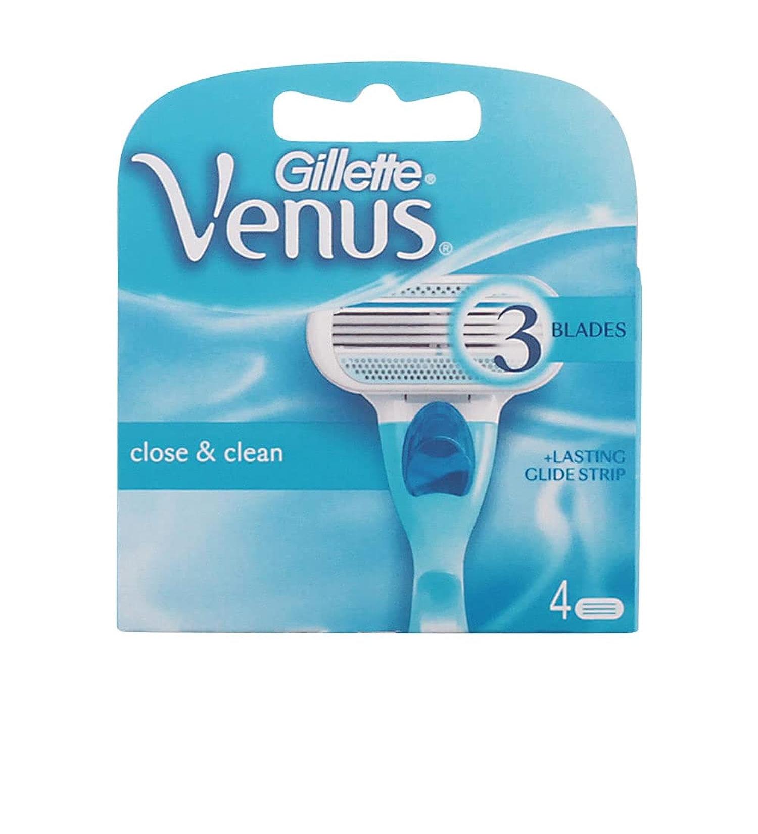VENUS Gillette Classic Close & Clean 4 Replacement Blades - Women's Shaver Refills - Buy Online on GoSupps.com
