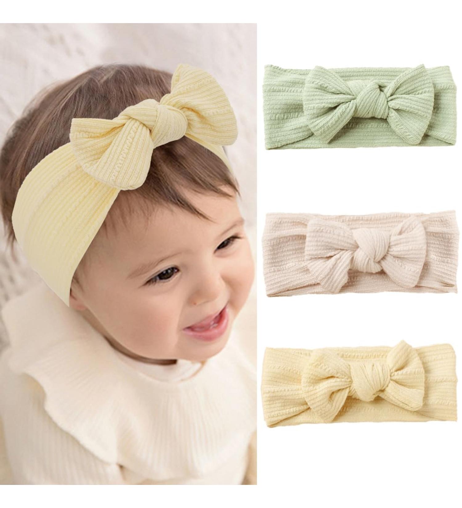 Fashion Band for Baby Girls - Nylon Flower Crown Hair Band Elastic Soft Headwrap for Newborns & Toddlers (Green) | Hair Accessories - Buy Online on GoSupps.com