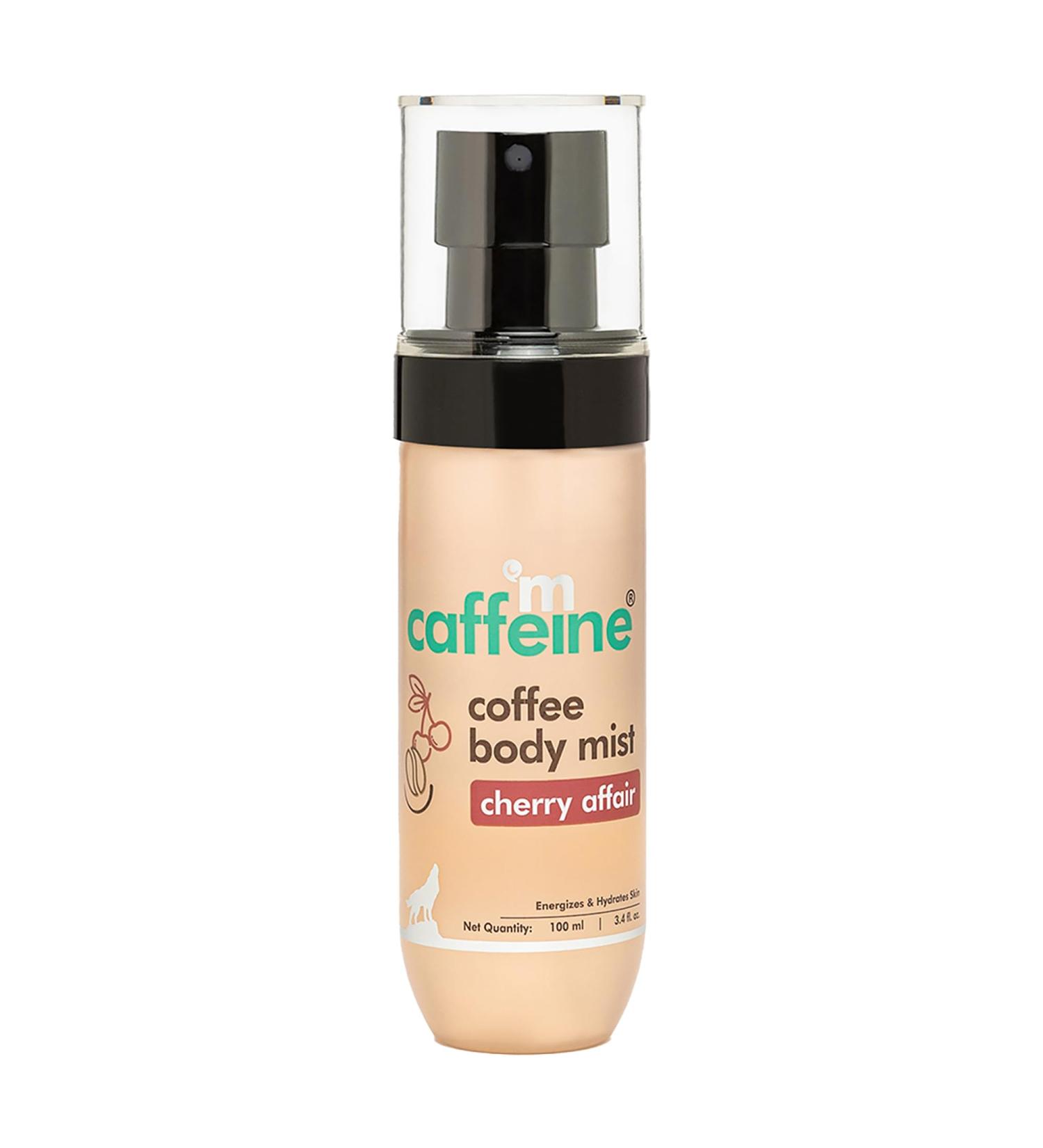 mCaffeine Cherry Body Mist For Women with Long-lasting Fruity-Floral Fragrance | Coffee & Caffeine Kill Body Odour | Hydrating Skin-friendly Perfume For All Skin Types - 100 ml - Buy Online on GoSupps.com