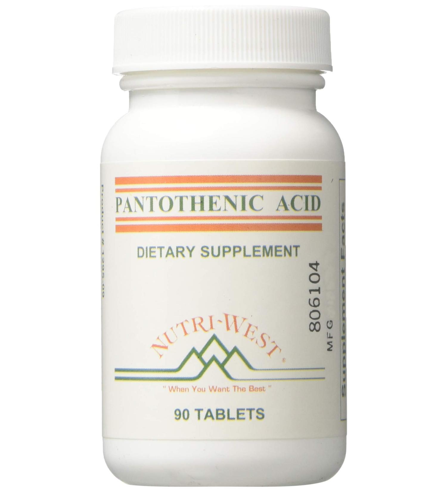 Nutri-West - Pantothenic Acid 90 Tablets by Nutri-West - Buy Online on GoSupps.com