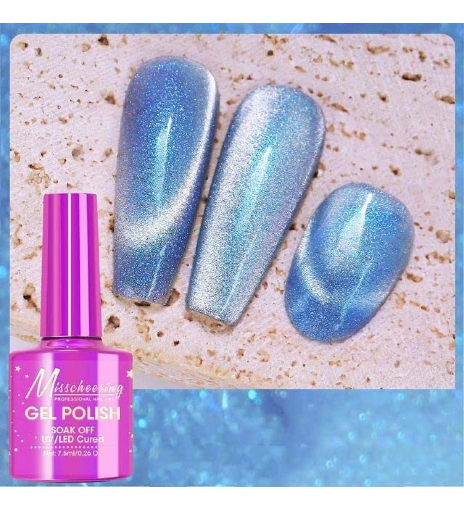 7.5ML Fantasy Gemstone Cat Eye Nail Gel Polish Holographic Semi Permanent Soak Off Sparkling Nail Varnish Aurora UV Gel - (Color: A001) - Buy Online on GoSupps.com