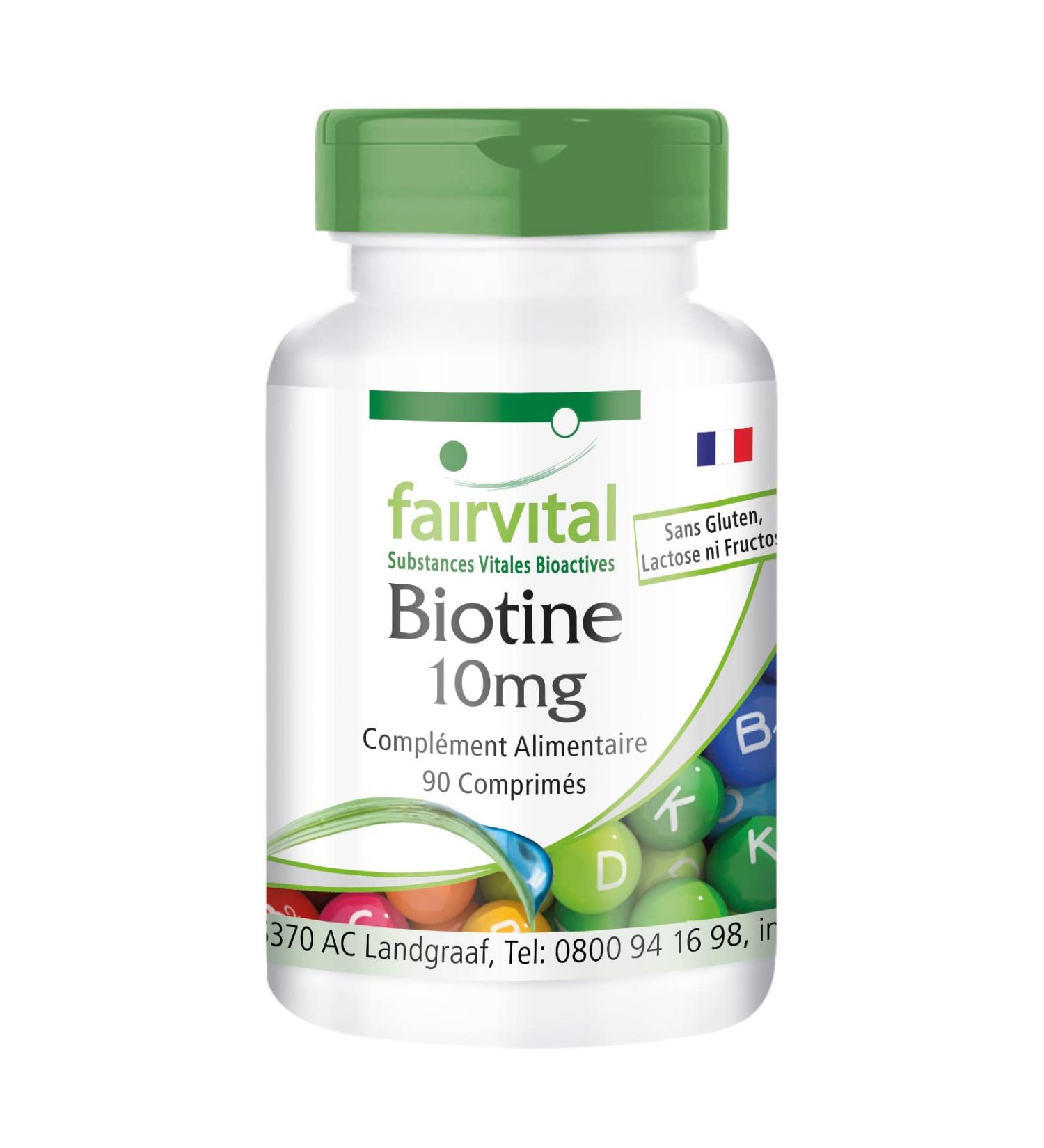 Fairvital | Biotin 10mg - Strong - with 10000mcg of Biotin per tablet - Vitamin B7 - VEGAN - 90 tablets - Buy Online on GoSupps.com
