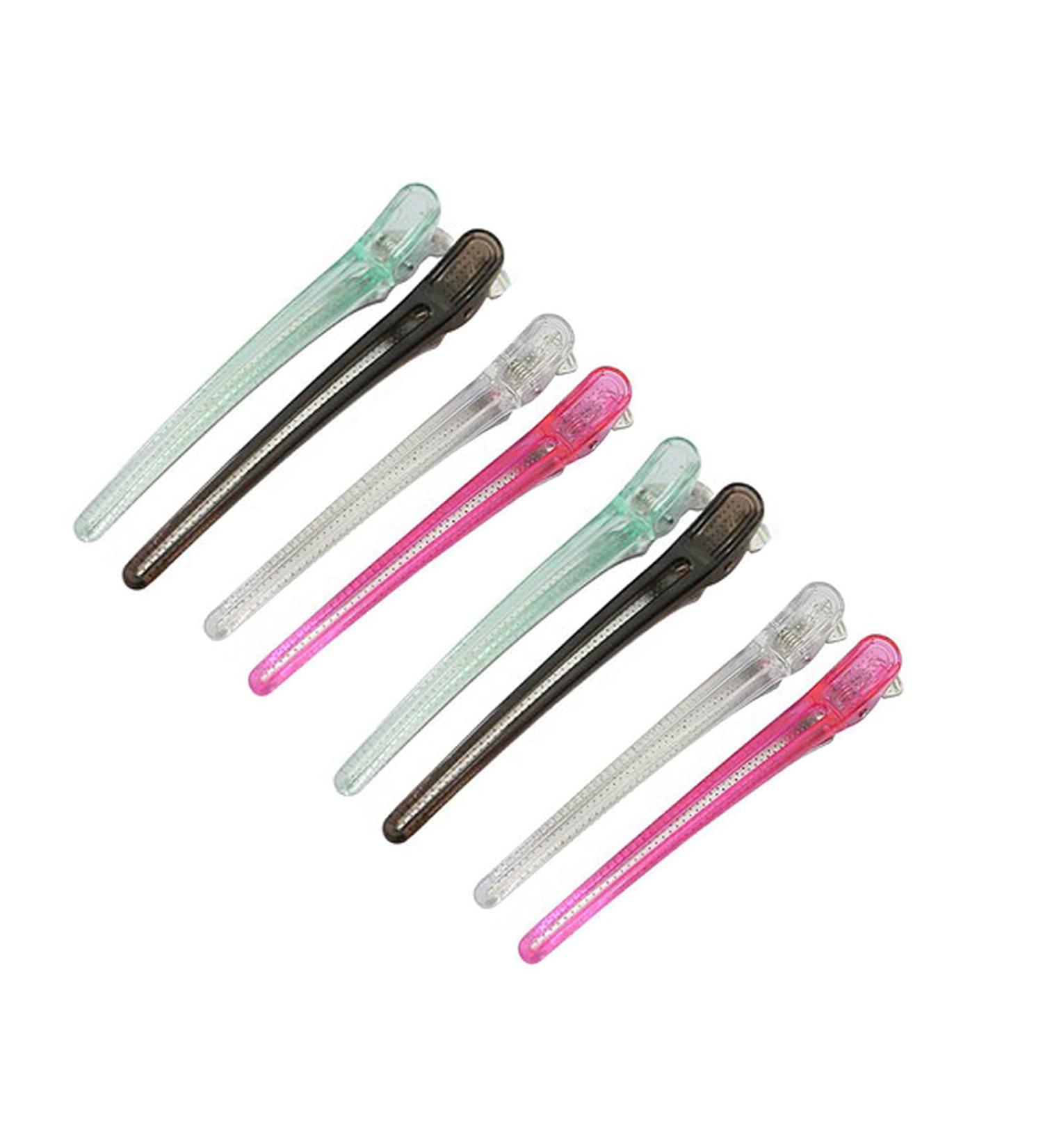 8pcs Colorful Slipproof Hair Clips - Professional Hairdresser Accessories for Women & Girls - Long Duck Bill Styling Tools - Buy Online on GoSupps.com