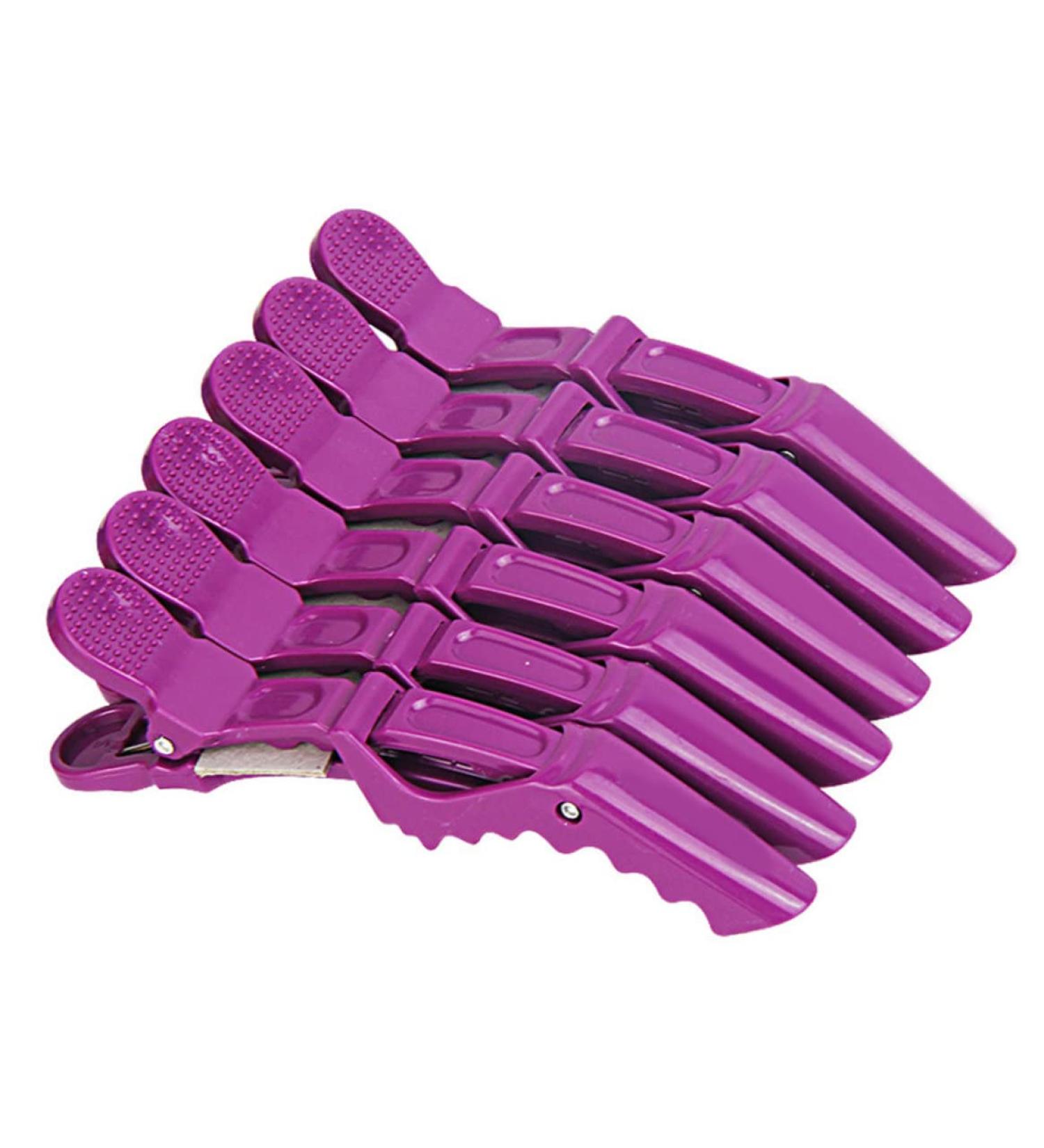 Crocodile Hair Clip Hairdressing Styling Alligator Sectioning Clamp Hairpins 6PCS Purple Clips Barrettes - Buy Online on GoSupps.com
