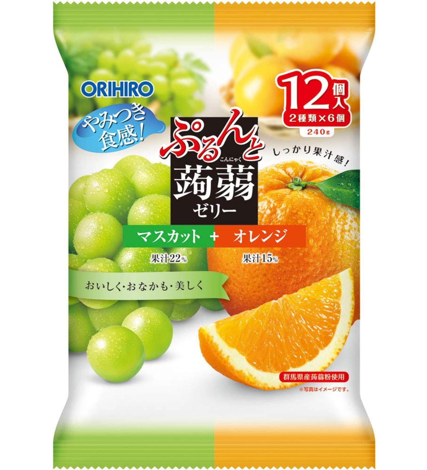 Orihiro Plan du Puru do and konjac Jelly Pouch Muscat + Orange 20gx12 Pieces 6 Bags - Buy Online on GoSupps.com