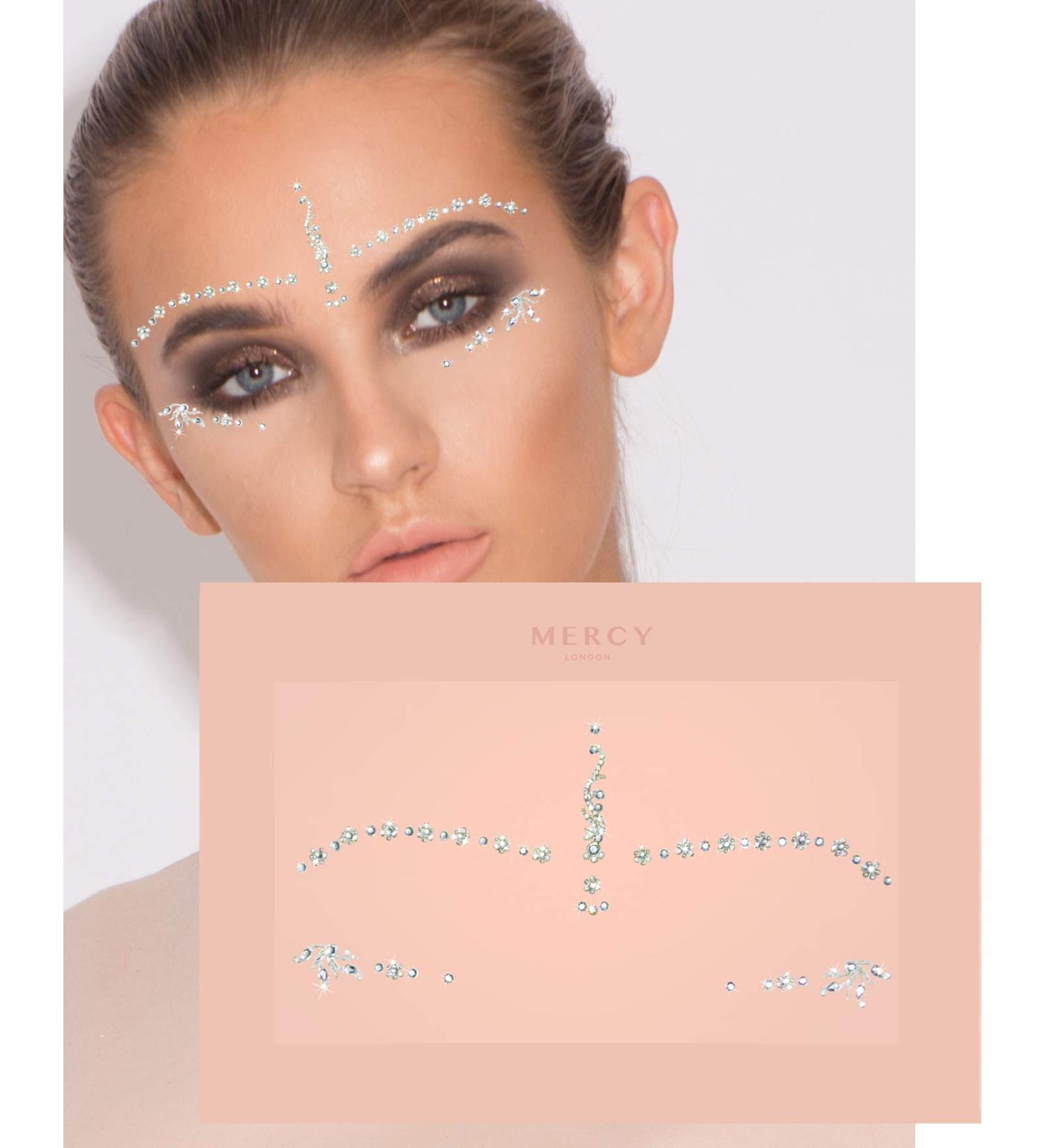 Gwen Silver Bindis | MERCY LONDON Crystal Indian Bindi Face Jewels - Gold & Silver Bridal Accessory - Buy Online on GoSupps.com