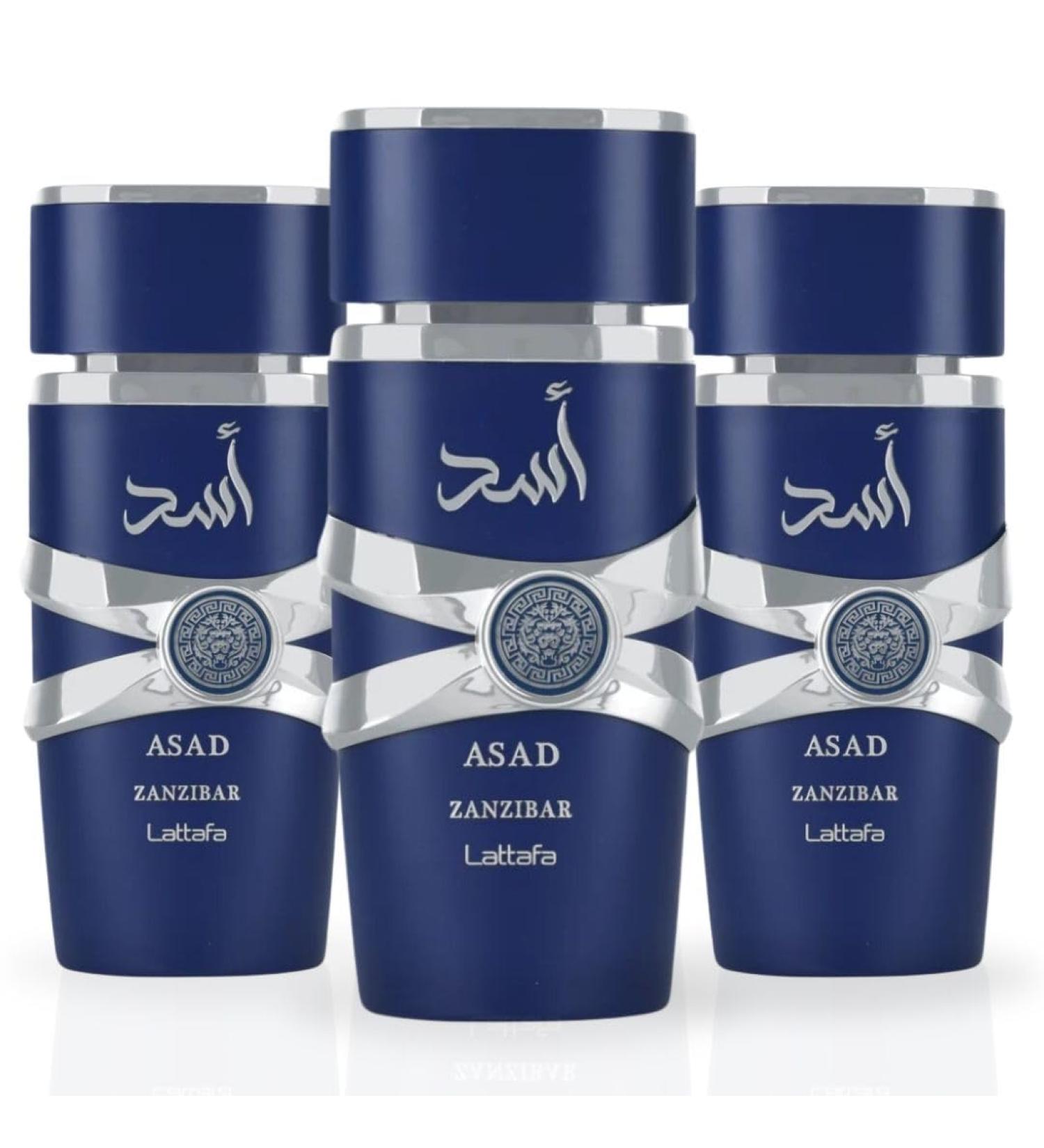 LATTAFA Asad Zanzibar EDP Spray 100ML (3.4 OZ) Long Lasting Embrace The Essence Of Rich Tropical Paradise. (PACK OF 3) Asad Zanzibar (Pack of 3) - Buy Online on GoSupps.com