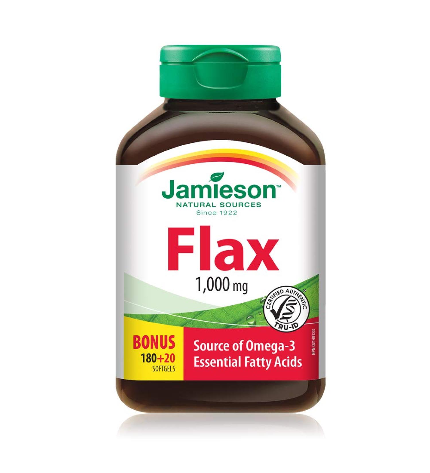 Jamieson Flax Oil 1 000 mg 200 Count (Pack of 1) - Buy Online on GoSupps.com