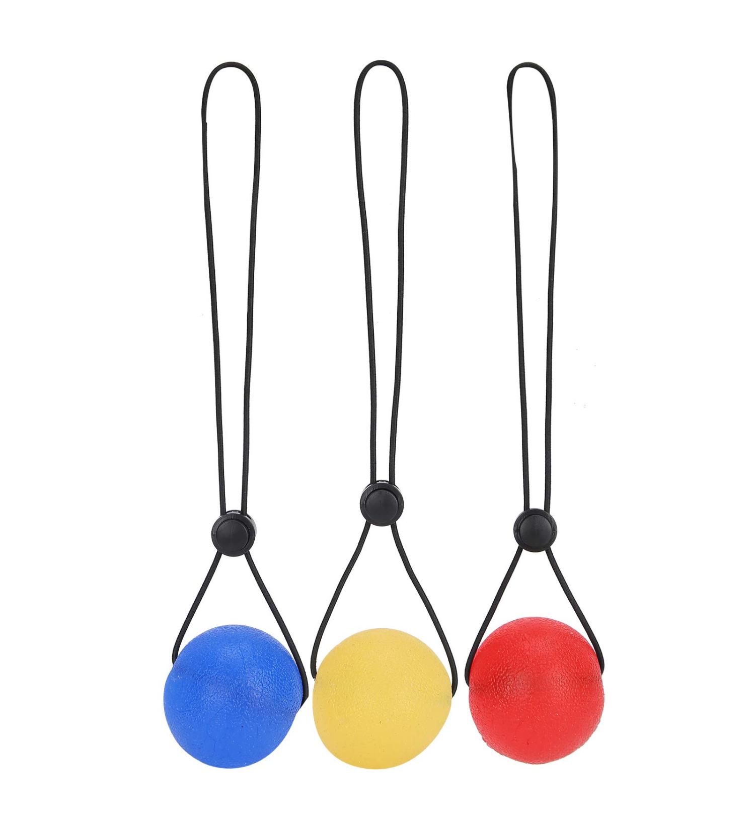 Secure Stress Balls on a String 3 Pieces Hand Exercise Balls - Ideal for Stress Relief Strengthening Hand Training Elderly Rehabilitation Training & Massage Silicone Squeeze Balls - Buy Online on GoSupps.com