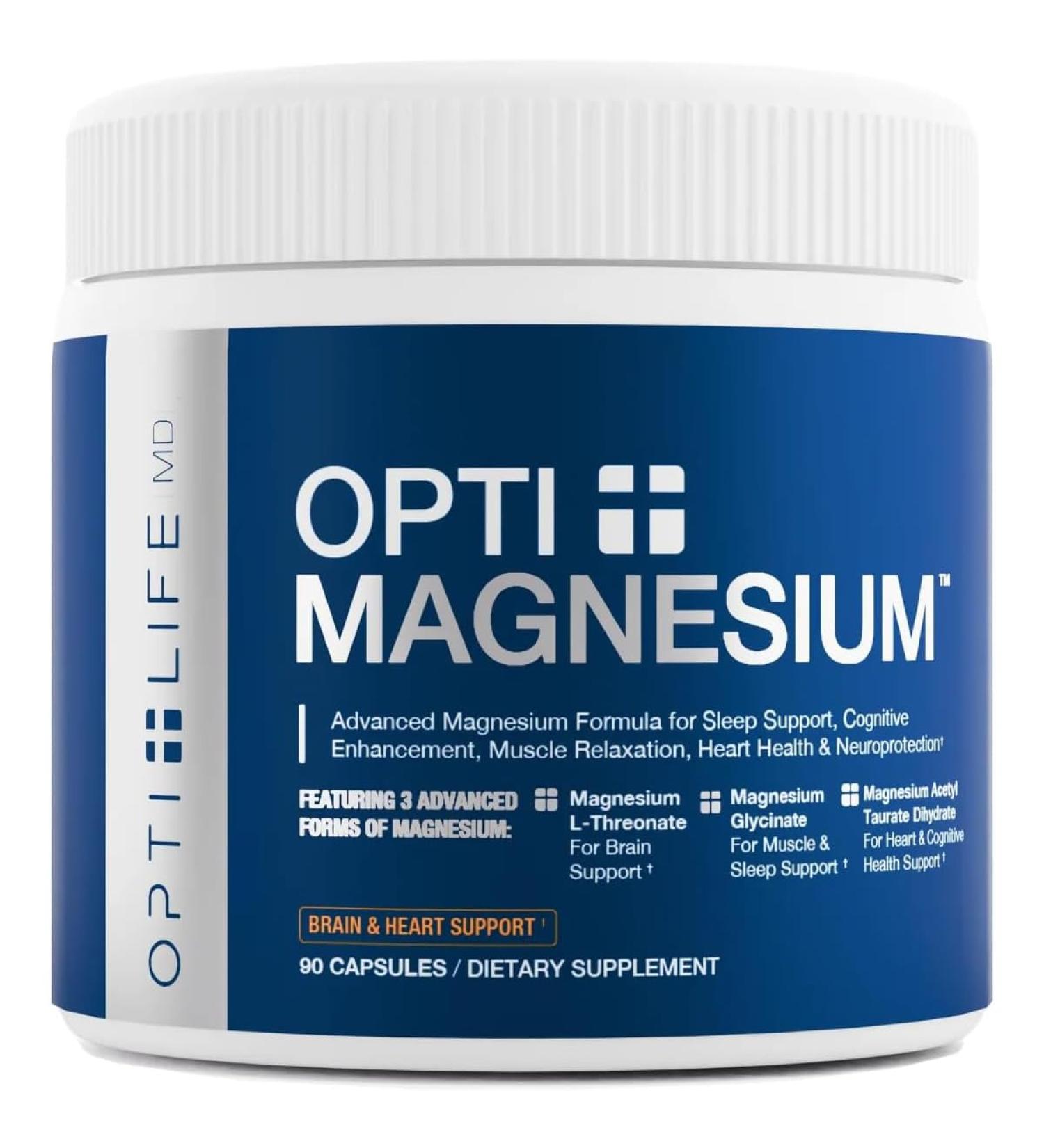 Opti + Triple Magnesium Complex Supplement | Magnesium L-Threonate Glycinate & Acetyl Taurate Complex Blend | Brain Support for Memory and Focus* | 90 Capsules/30 Servings - Buy Online on GoSupps.com