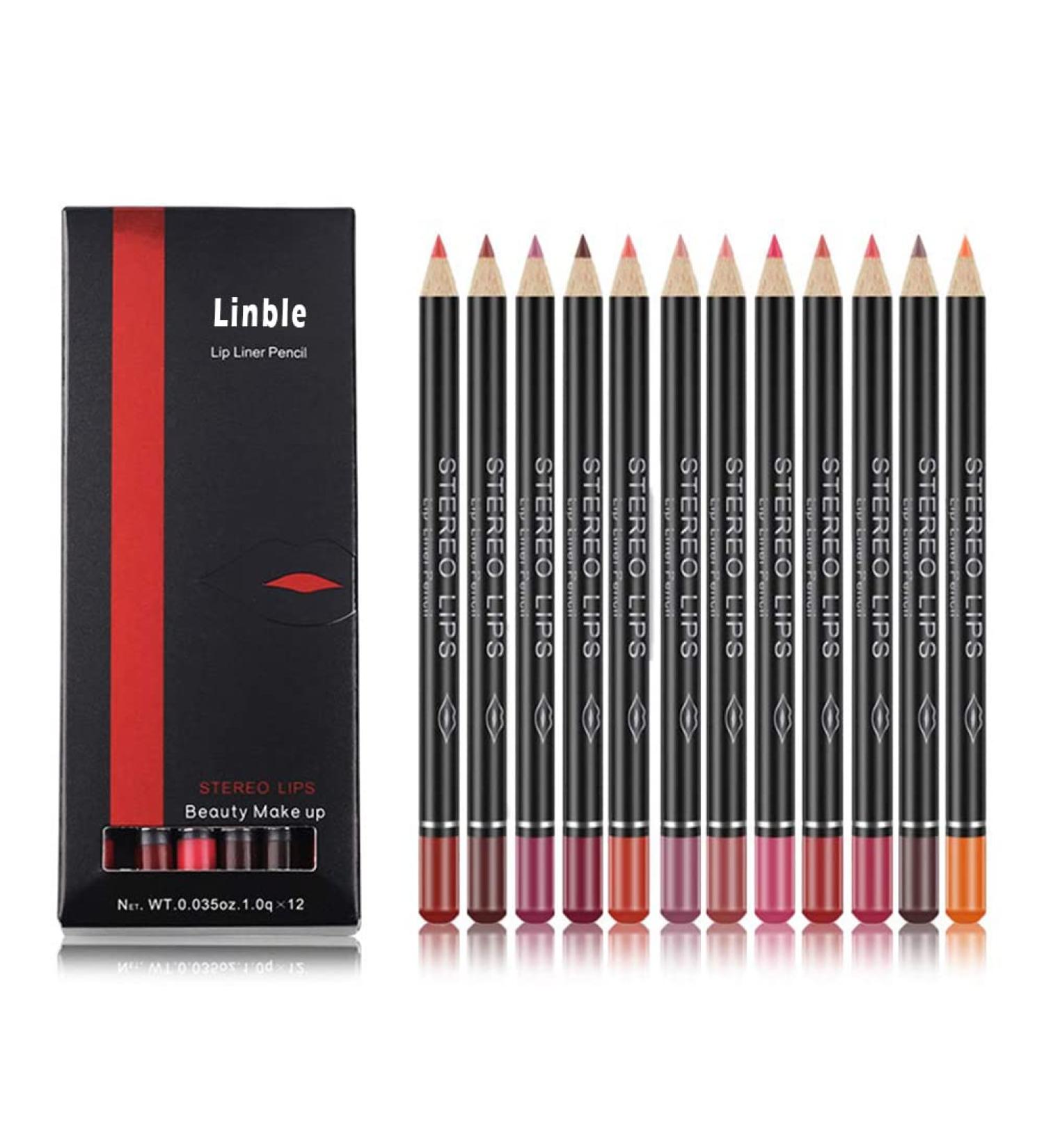 Matte Lip Liner Pencil Set - 12 Assorted Colors for Long-Lasting, Waterproof Velvet Lips by Wonder X - Buy Online on GoSupps.com