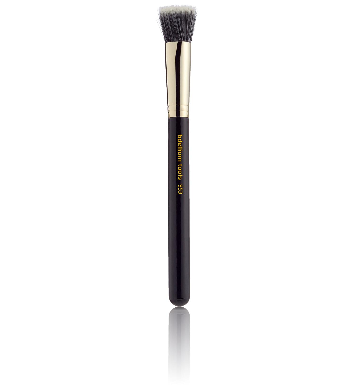 Bdellium Tools Professional Makeup Brush - Maestro Series 953 Duet Fiber Foundation - With Soft Synthetic Fibers For Precise Application of Foundation (Black 1pc)