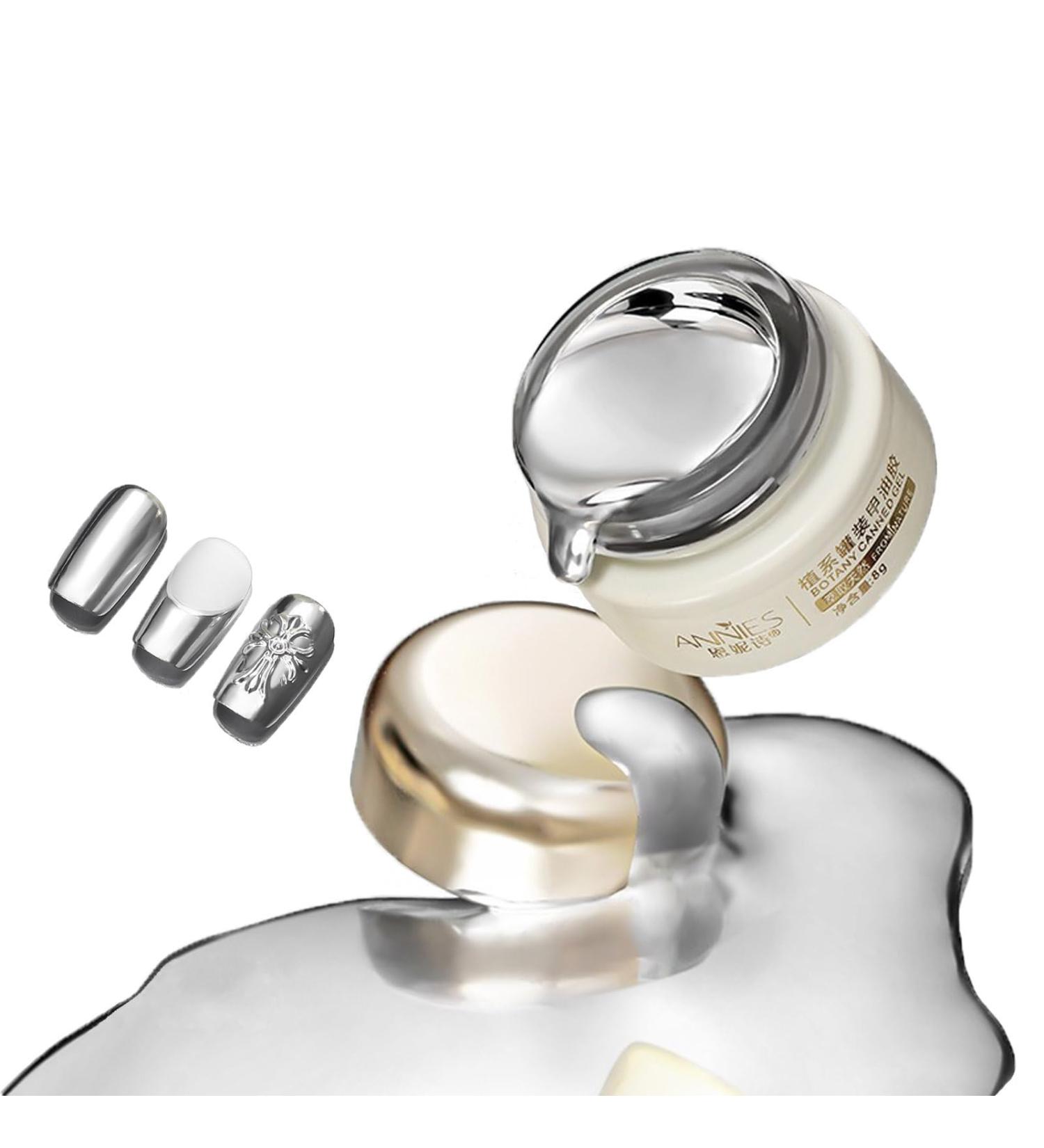 Mirror Silver Metallic Nail Polish Painting Drawing Gel Polish Nail Art Reflective High Shine Nail Polish Soak Off UV/LED 3D Metal Glitter Longlasting Brightness For DIY Art Gel for Nail Art Salon 8ml - Buy Online on GoSupps.com