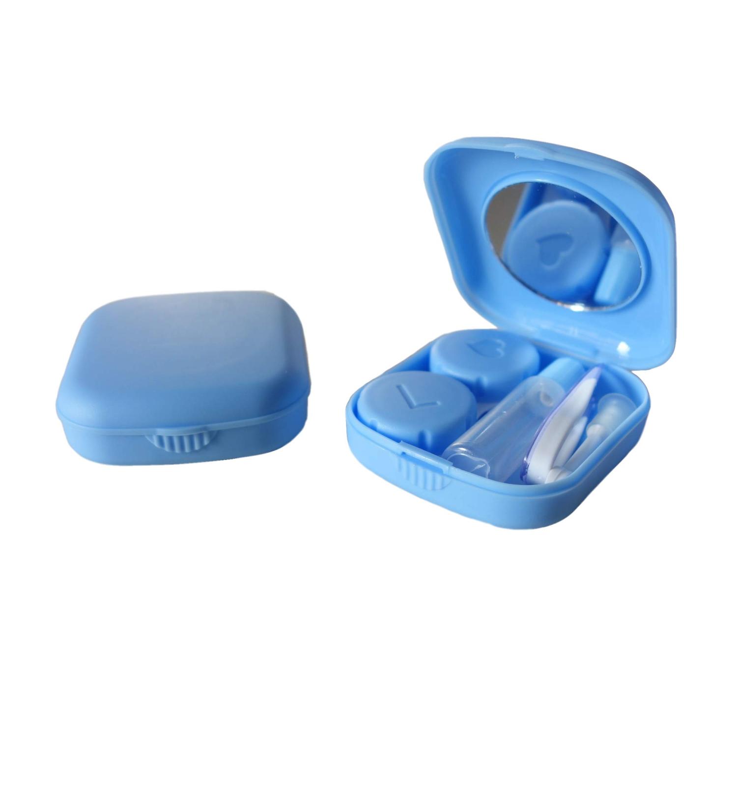 Buy 2 Pack Portable Contact Lens Case with Mirror - Compact Travel Storage Kit in Blue - Buy Online on GoSupps.com