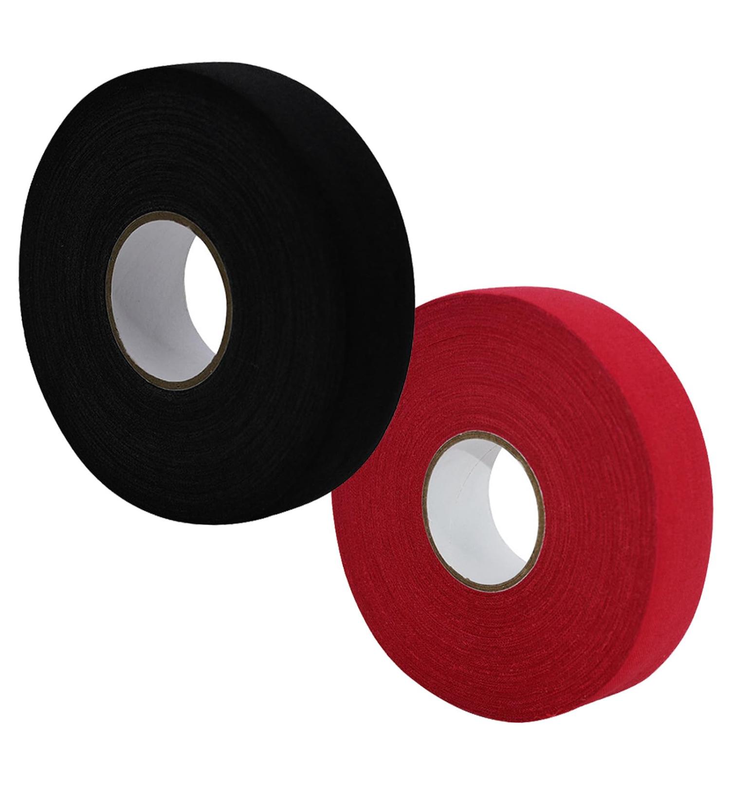 PIZSIET 2 Roll Slip-Resistant Hockey Tape - 2.5cm x 25m | Anti-Slip Club Tape for Ice Hockey Tennis Squash and Badminton (Black & Red) - Buy Online on GoSupps.com