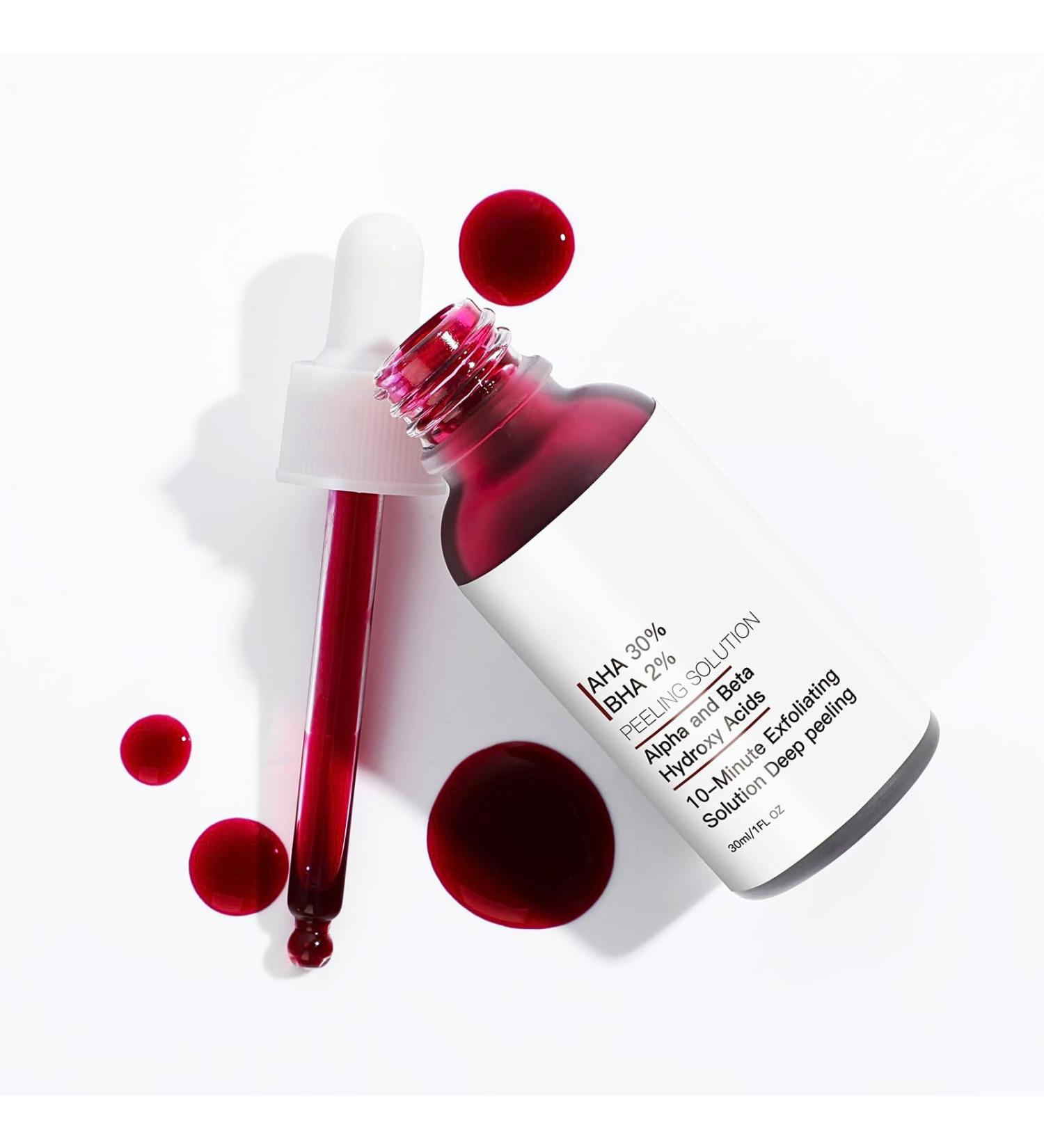 Aha 30% + Bha 2% Face Serum Aha Bha Peeling Solution Aha Bha Exfoliator Chemical Peels For Face Aha Bha Mask Red Skin Peel Bha Liquid Exfoliant For Pore Congestion Brightening Anti Aging Serum - Buy Online on GoSupps.com