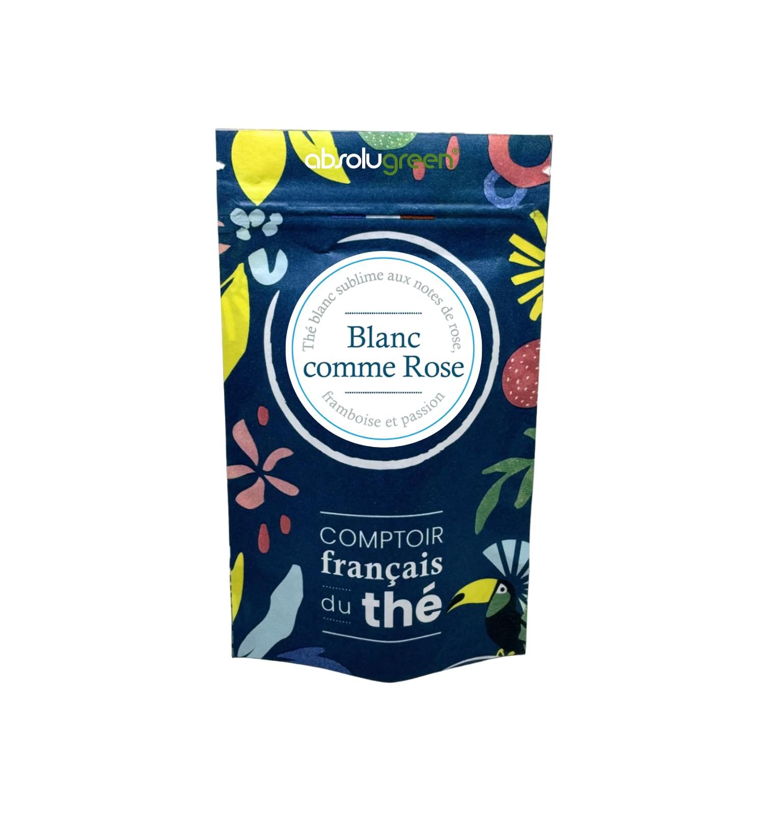 Th Blanc comme Rose Comptoir Fran ais du Th Saveur Rose Framboise & Fruit de la Passion Infusion D licate et Florale en Vrac 40g Raffin et Gourmand Id al pour un Moment de Douceur - Buy Online on GoSupps.com