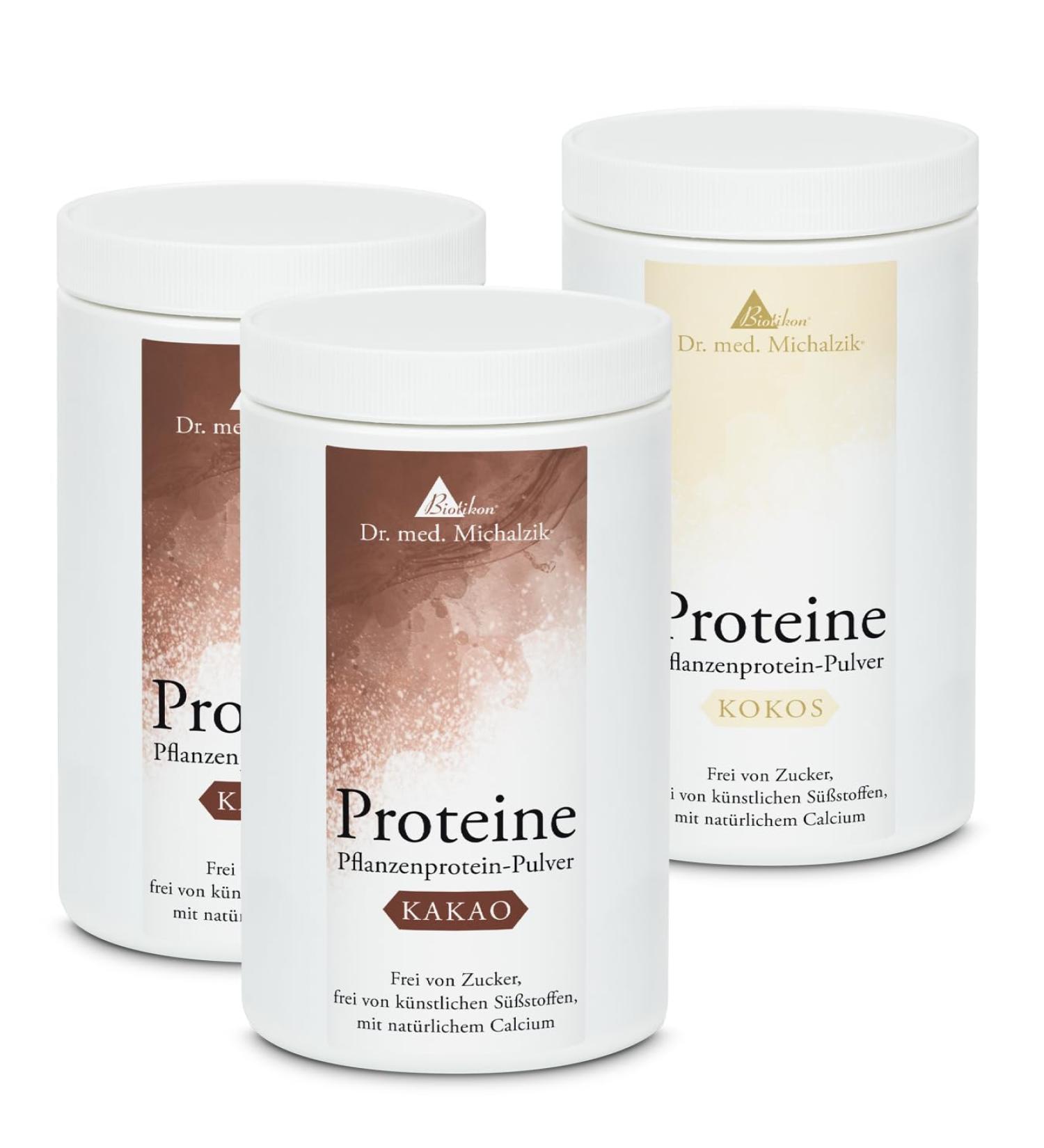 High-Quality Plant Protein Powder - Proteins 2xkocao + 1xkokos by Dr. med. Michalzik | Natural Cocoa & Xylitol | Additive-Free from Biotikon  - Buy Online on GoSupps.com