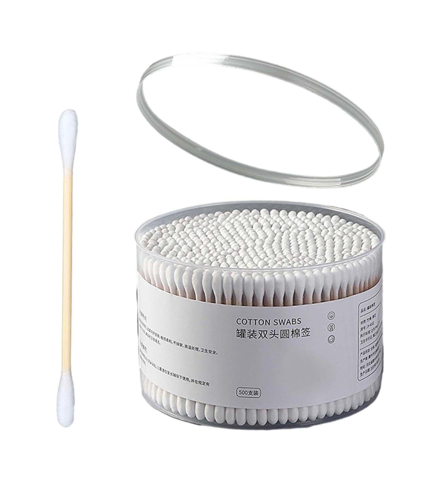 Perfeclan 500 Cotton Swabs - Double-Headed Cleaning Sticks for Makeup Ears & Brushes - Round White Bulk Pack - Buy Online on GoSupps.com