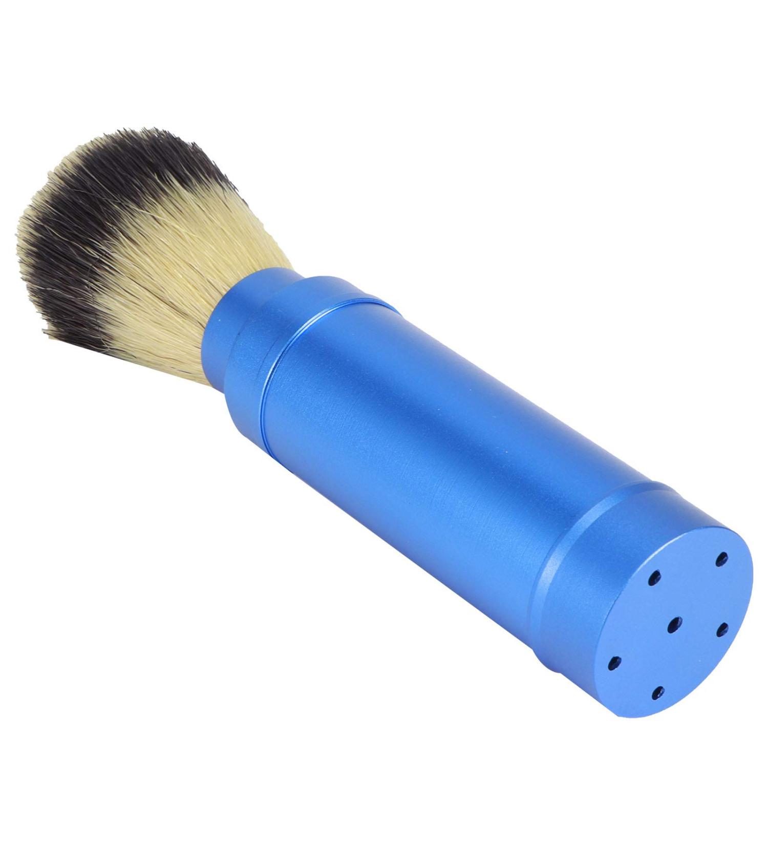 Shanrya Travel Shaving Brush for Men - Blue Ergonomic Beard Brush for Easy Foam Storage | Perfect Travel Shaving Accessory - Buy Online on GoSupps.com