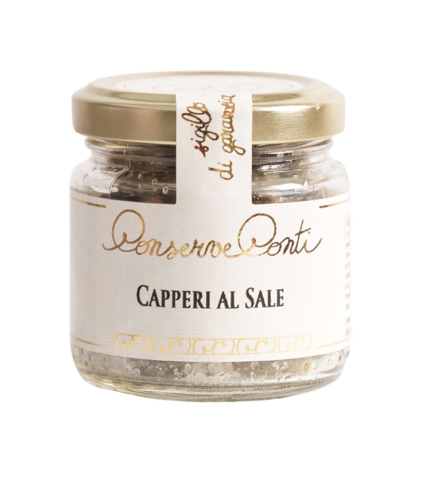 Capers in salt - Jar of ml. 106-60 grams - Sicilian artisanal production Conserve Conti - Buy Online on GoSupps.com