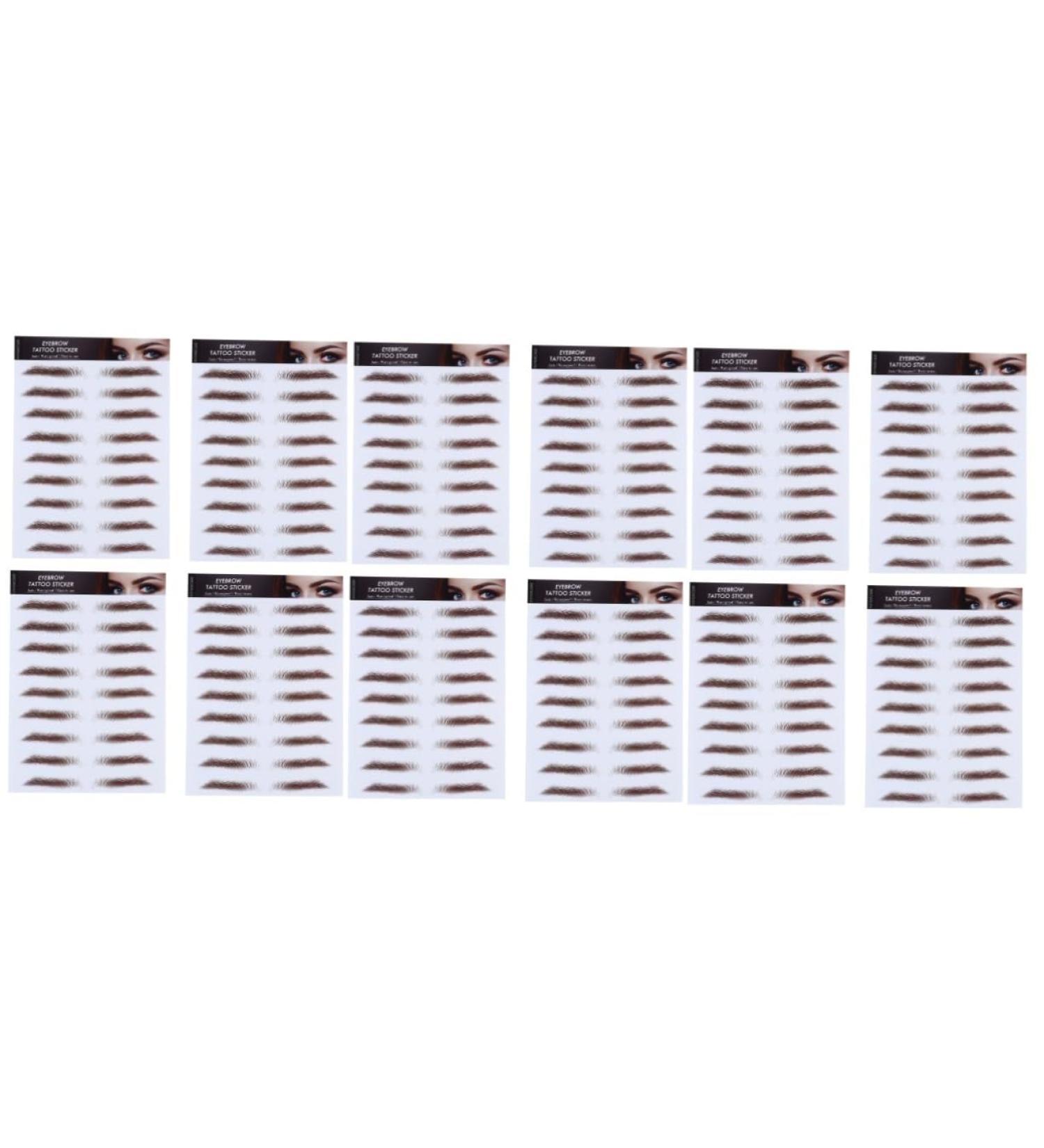 Beavorty 12 Pcs Eyebrow Stickers Waterproof Makeup Hair-like Eyebrows Eyebrow Transfer Stickers Earth Tones - Buy Online on GoSupps.com