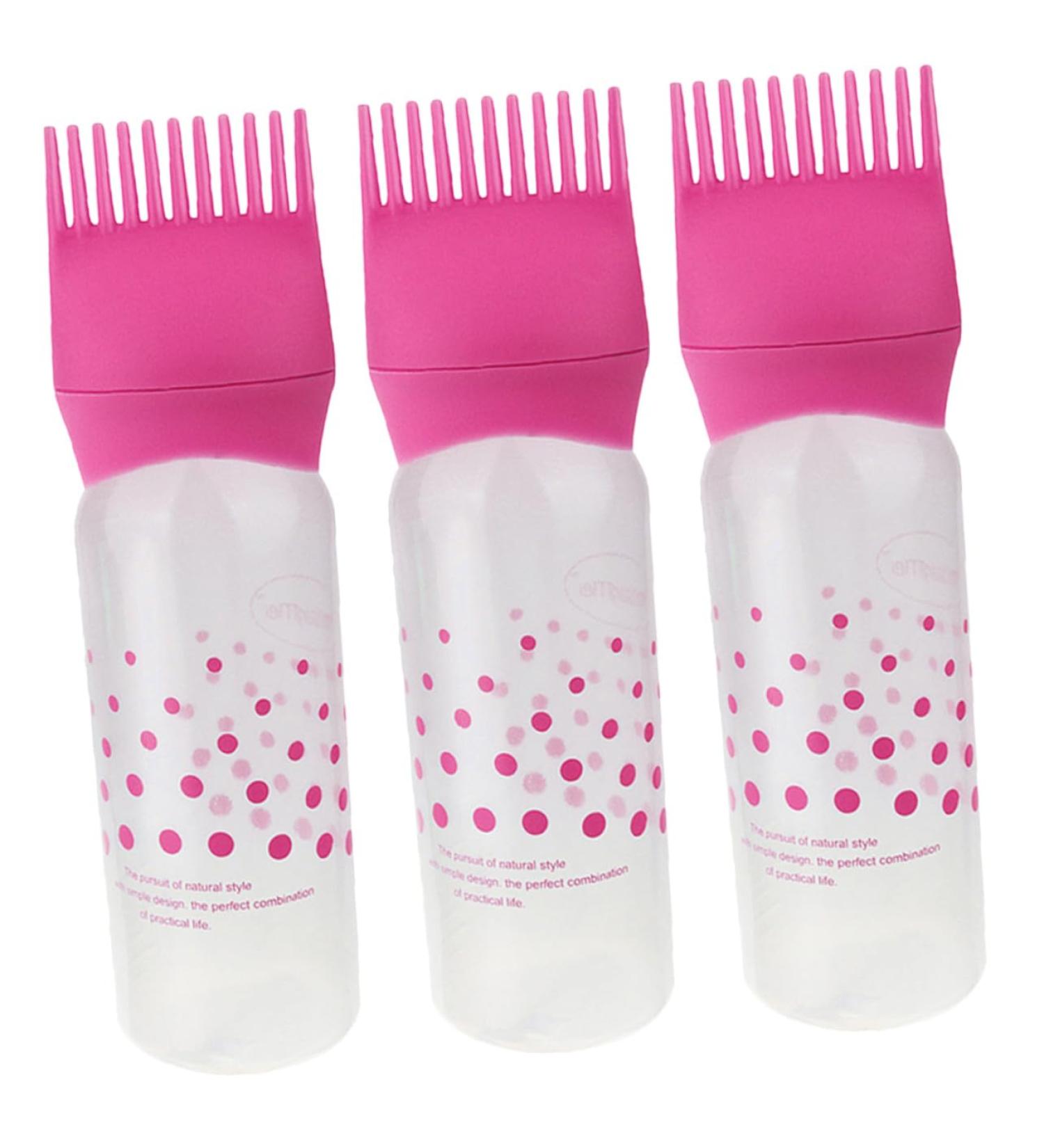 Lot de 3 Flacons Applicateurs Peigne Racines 80 Ml Rose pour Coloration et Soins Capillaires Usage Professionnel et Domicile - Buy Online on GoSupps.com