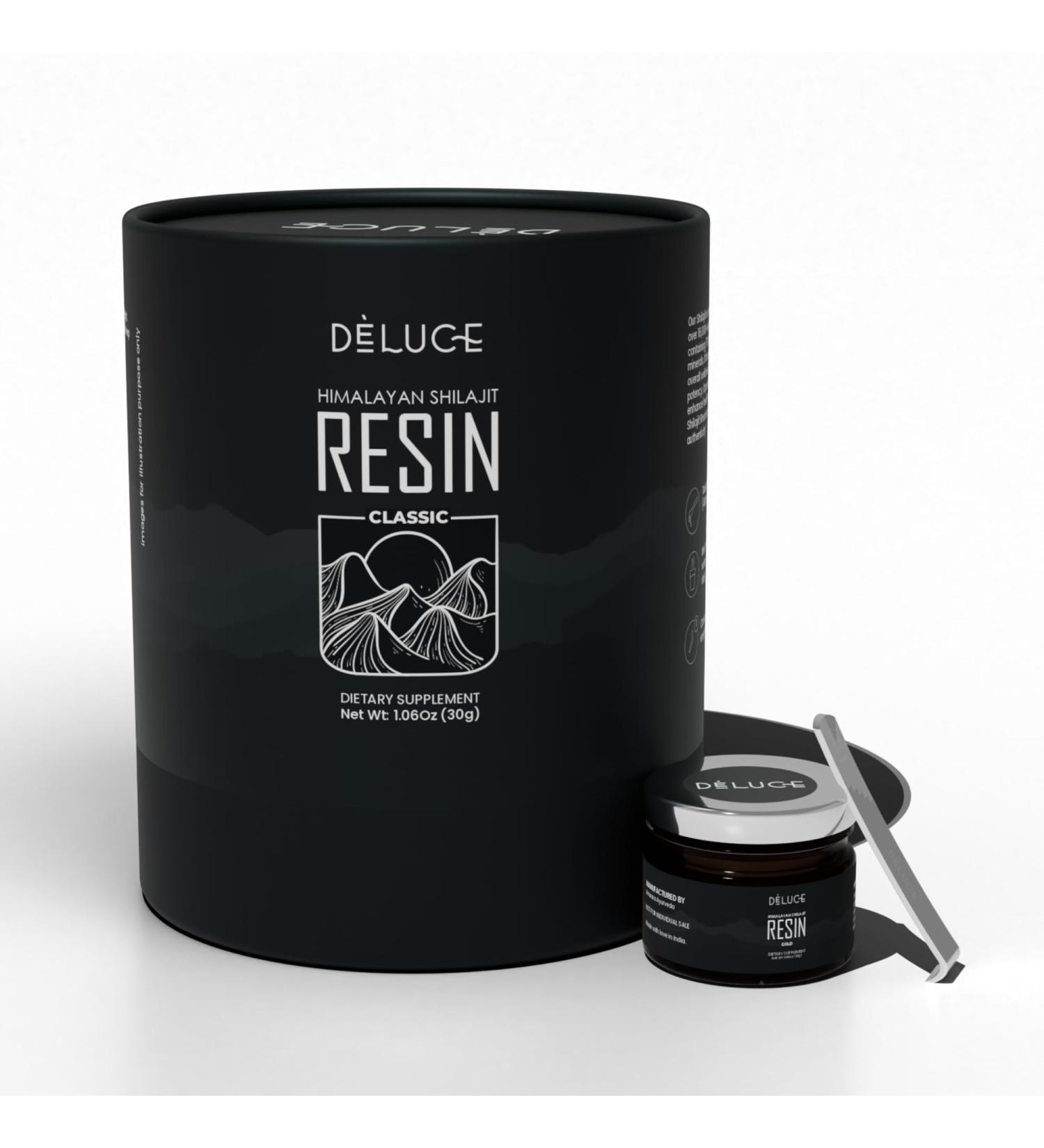 Deluce Himalayan Shilajit Resin (30g) | 85+ Trace Minerals 75%+ Fulvic Acid | High Potency Gold Grade | Energy & Stamina Support | Lab Tested | 75 Servings | Vegan Gluten-Free - Buy Online on GoSupps.com