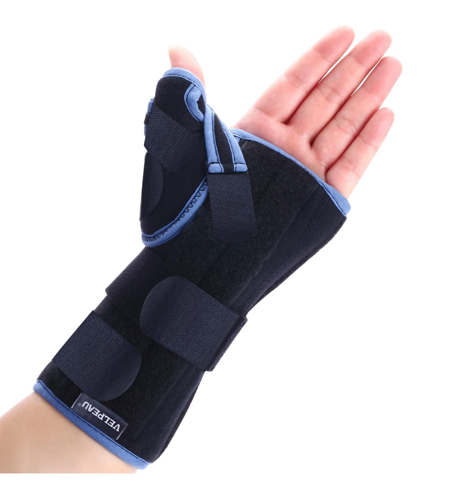 VELPEAU Wrist Brace with Thumb Spica Splint for De Quervains Tenosynovitis Carpal Tunnel Pain - Medium Size, Left Hand - Buy Online on GoSupps.com
