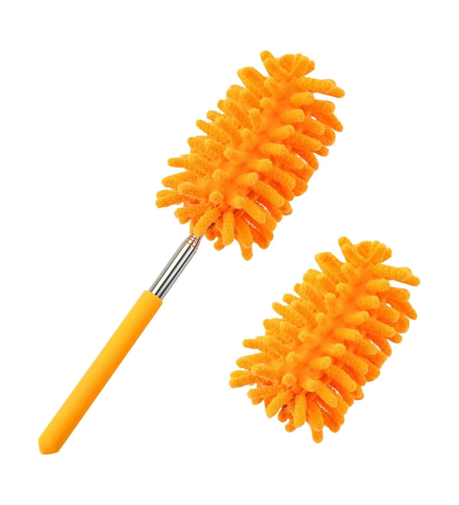 FCSHFC Chenille Feather Duster Anti-Static Dusters for Cleaning Extendable Bendable Washable Mini Dusters for Car Computer Fan Furniture(Orange) - Buy Online on GoSupps.com