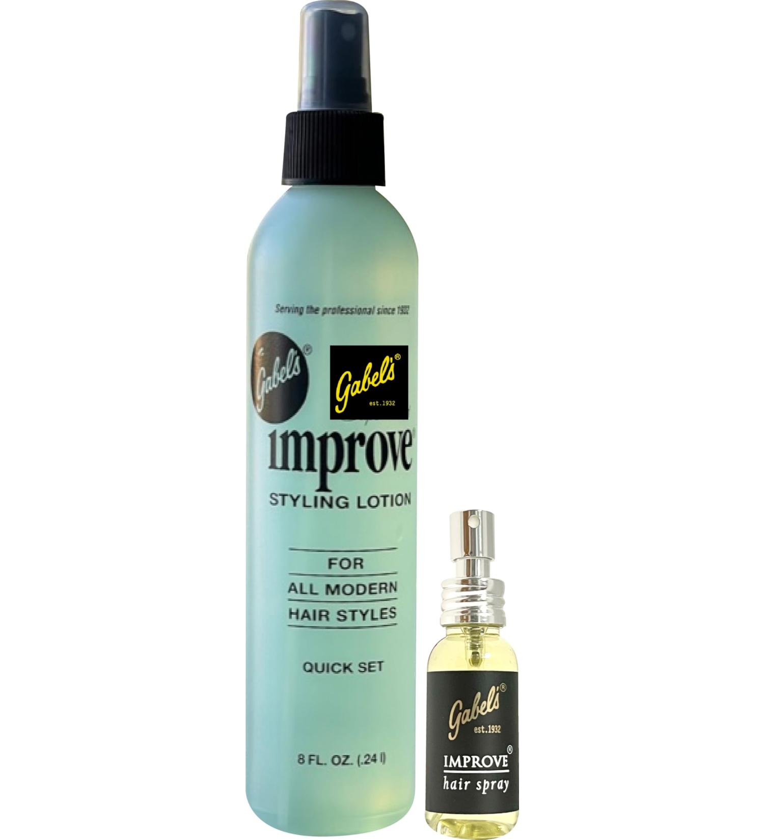 Improve Gabel s Styling Lotion Hair Spray Quick Set - 8oz(Green) 1oz(Light Yellow) Authentic Gabel's Manufacturer Direct 8ozGreen 1ozYellow