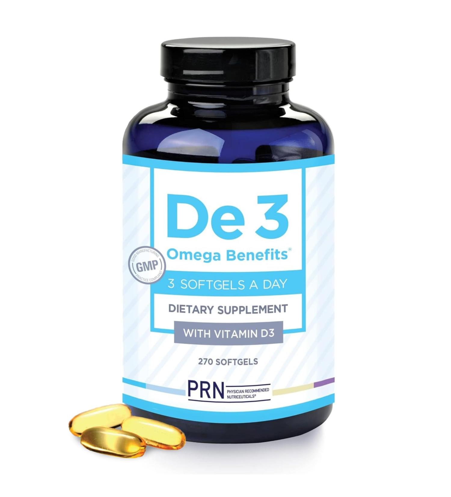 De3 Dry Eye Ultra Pure rTG Omega 3 Support for Dry Eyes - 2400mg EPA & DHA New & Improved-Burpless-3 per Day Serving 3-Month Supply 270 Count (Pack of 1) - Buy Online on GoSupps.com