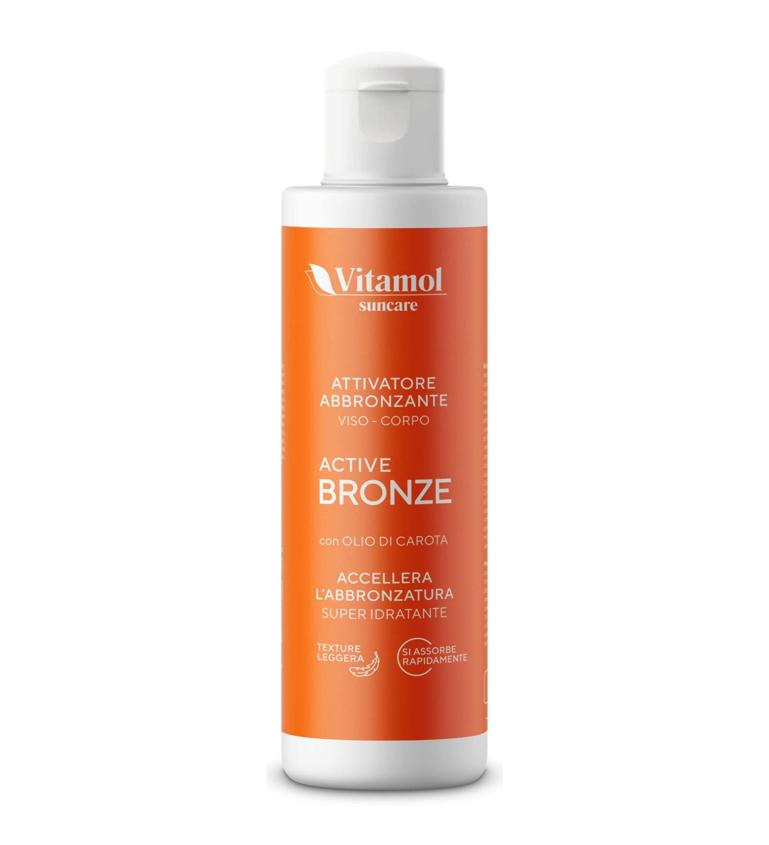 Vitamol Active Bronze Tanning activator for face and body Moisturizer Protector against UVA and UVB rays Accelerates tanning thanks to Carrot Oil - Buy Online on GoSupps.com