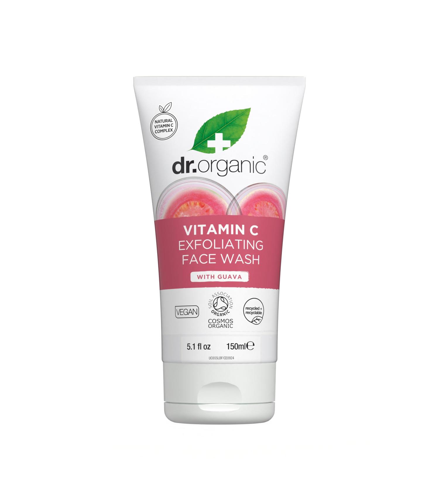 Dr. Organic Guava Exfoliating Nettoyant/Gommant Doux pour Visage au Quotidien - Buy Online on GoSupps.com