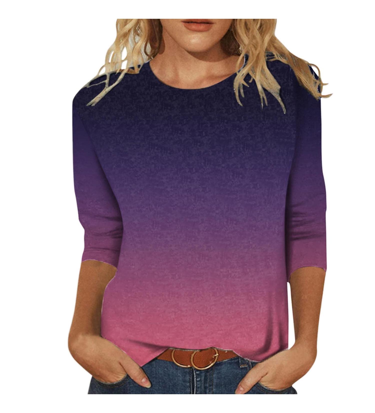 Women's T-Shirt Summer Blouse Shirt Women's Tops V-Neck Plain Clothing Women Summer Shirts Flower Summer T-Shirts Top Cotton Blouse Women's Blouses Waffle Knitted Slim Fit T-Shirt Shirts Purple M - Buy Online on GoSupps.com