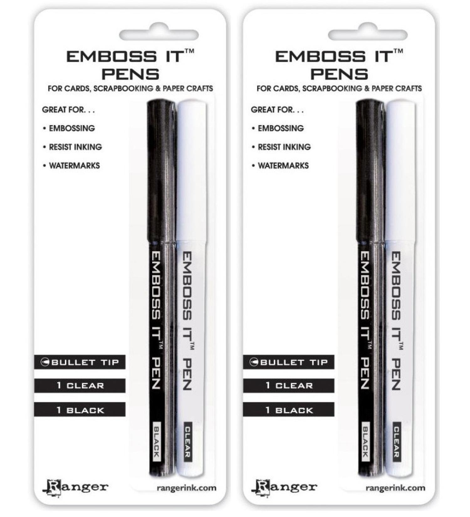 2-Pack - Ranger EMP20653 Inkssentials Embossing Pens, 2/Pack, Black And Clear