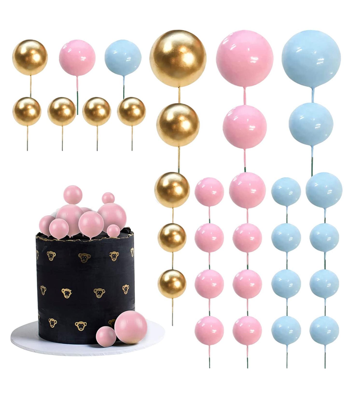 51Pcs Blue Cake Decorations Sphere Cake Topper Cake Balls Decoration Blue Cake Balls Ball Cake Decorations Colorful Pastel Cake Decorations for Birthday Party Cake Decoration Wedding Anniversary - Buy Online on GoSupps.com