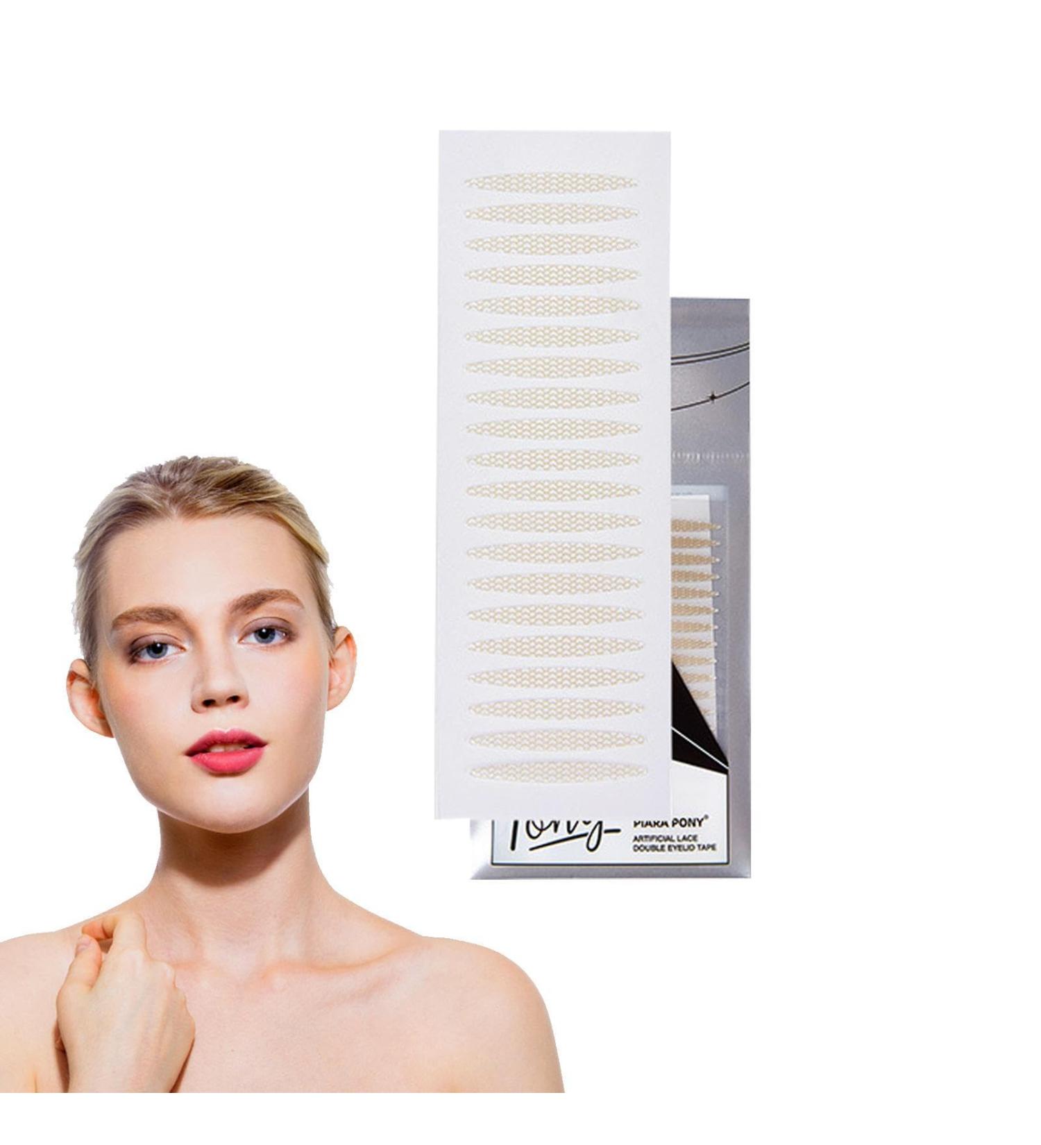 Double Eyelid Tape | Natural Lace Slim Double Eye Lift Tape Bands - Invisible Eyelid Lifter Tape Natural Slim Double Eyelid Tapes For Saggy Hooded Droopy Uneven Mono-eyelids Artificial Lace Double Eyelid Sticker (Olive Type) - Buy Online on GoSupps.com