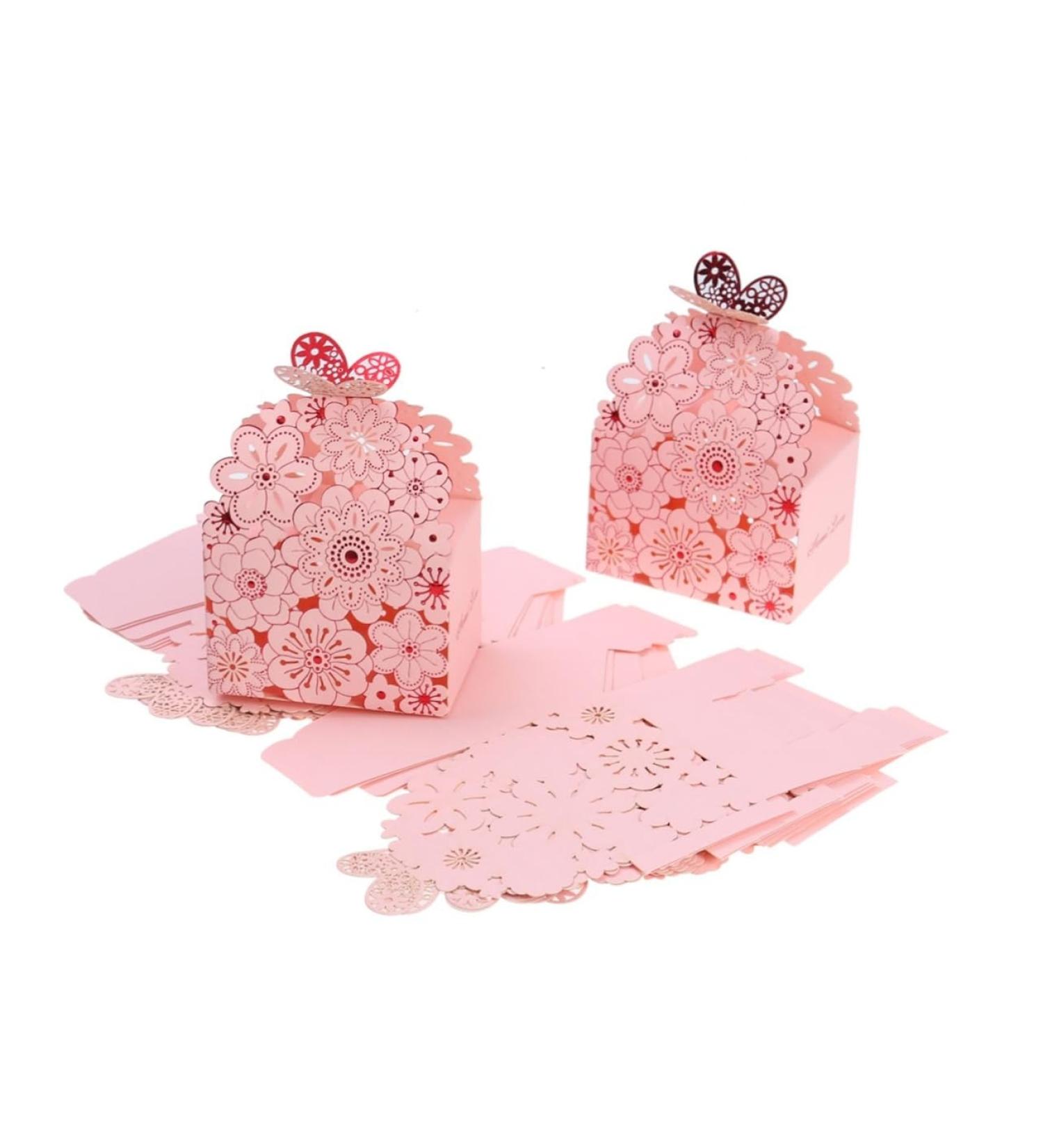 VILLCASE Personalized Tags 20 Pcs Box Gift Boxes Party Favor Boxes Chocolate Box Pink Hollow Out Personalized Labels - Buy Online on GoSupps.com