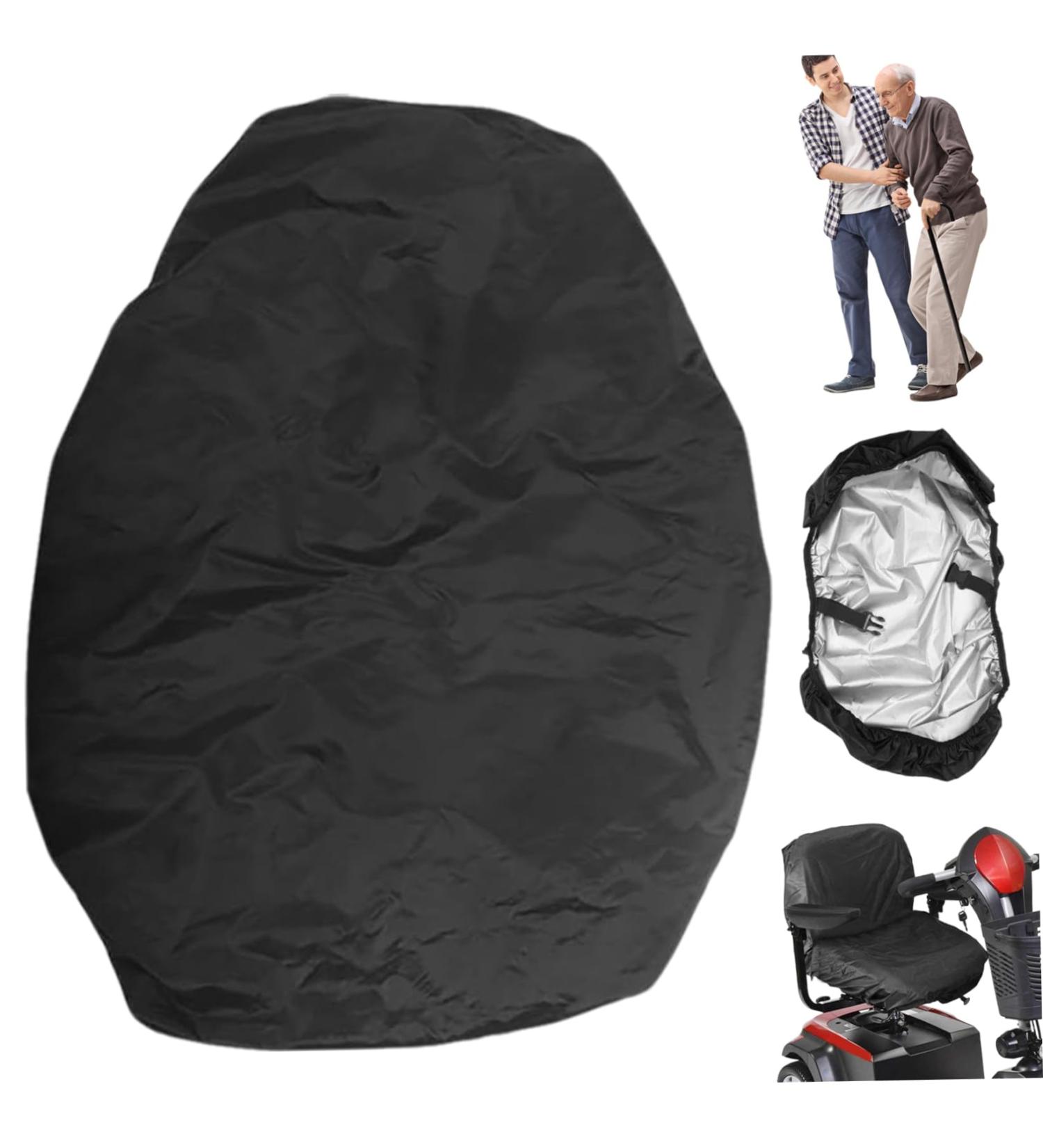 Wheelchair Cover 39x20" Black Oxford Cloth Waterproof Mobility Scooter Cover with Four Elastic Wraps & Fastening Tapes Wheelchair Cover for Electric Wheelchairs Mobility Scooter - Buy Online on GoSupps.com