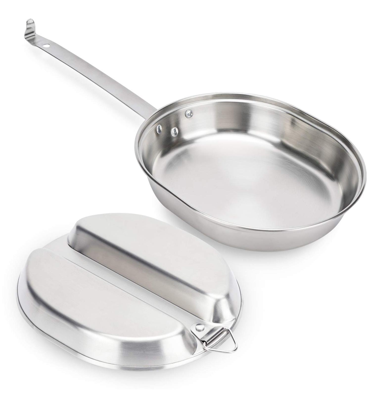 Stainless Steel Camping Cookware Lunch Box Set - Outdoor Mess Kit for Camping, Hiking, Picnic, BBQ & Beach - Buy Online on GoSupps.com