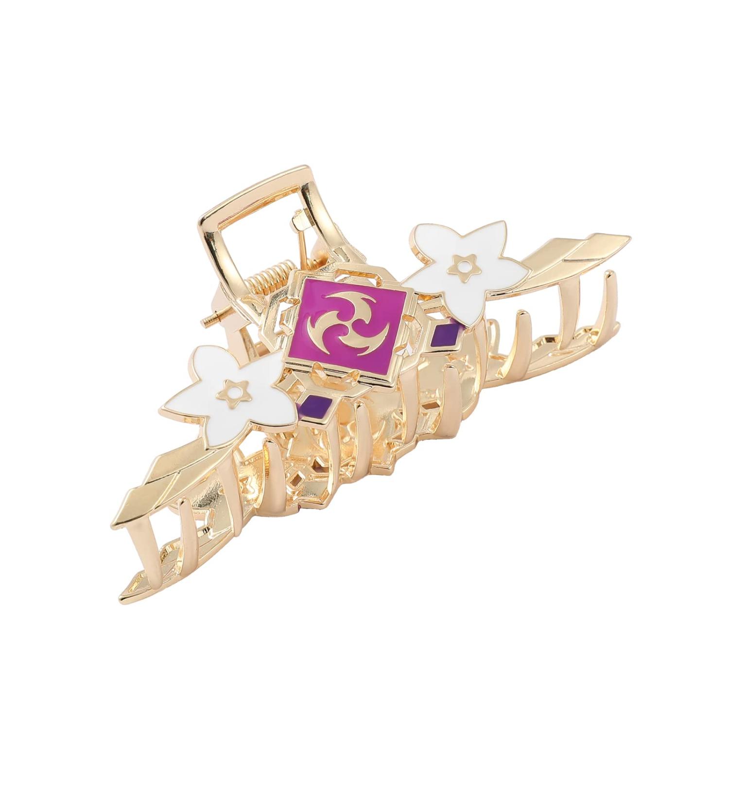 Genshin Metal Hair Clips - Cute Game Project Figure Hair Claw Clips in Purple Electro | Anime Hair Barrettes | Stylish Half Bun Hairpins - Perfect Styling Accessories Gift - Buy Online on GoSupps.com