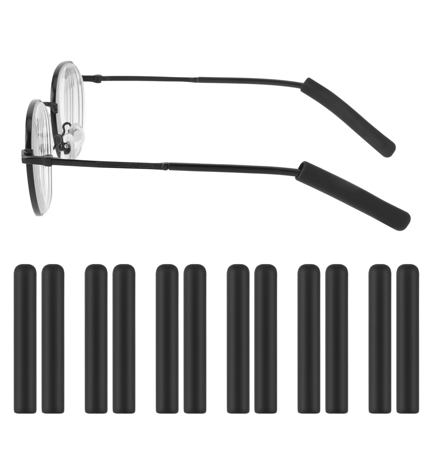 Prasacco Silicone Glasses Covers - 6 Pairs (12 Pieces) Anti-Slip Ear Cushions for Sunglasses & Reading Glasses - Comfortable & Decorative - Black - Buy Online on GoSupps.com