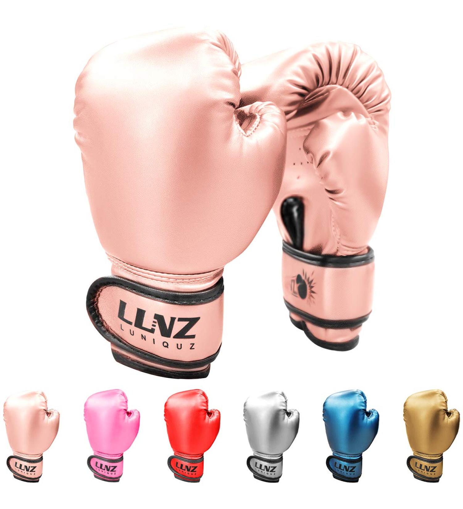 Luniquz Kids Youth Boxing Gloves 4oz Rose Gold - Punching Bag Gloves for Boys Girls Sparring - Buy Online on GoSupps.com
