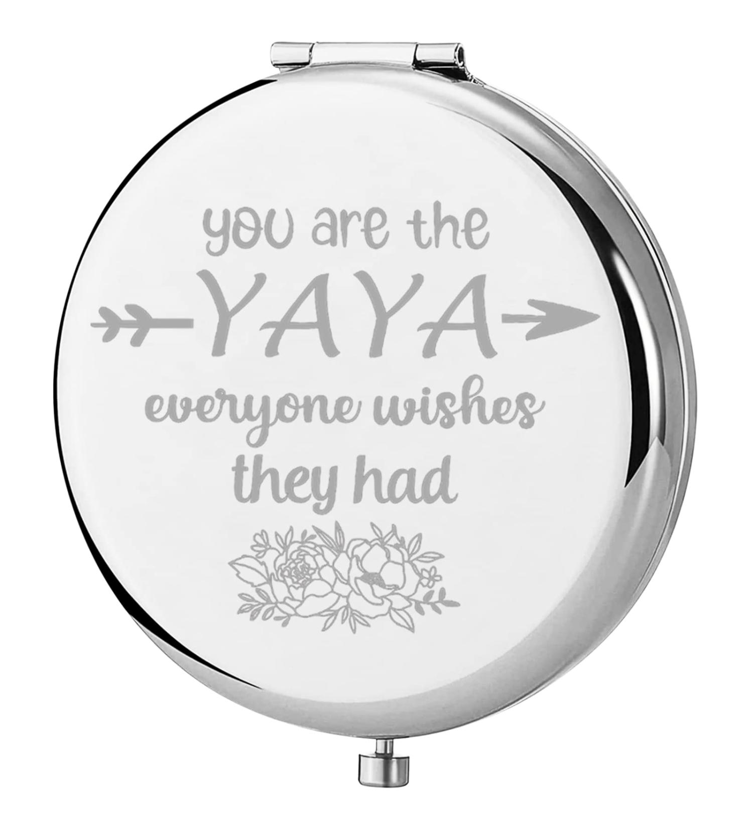 ENSIANTH Yaya Pocket Mirror - Best Yaya Ever Grandma Gift Compact Mirror for Grandmother - Buy Online on GoSupps.com