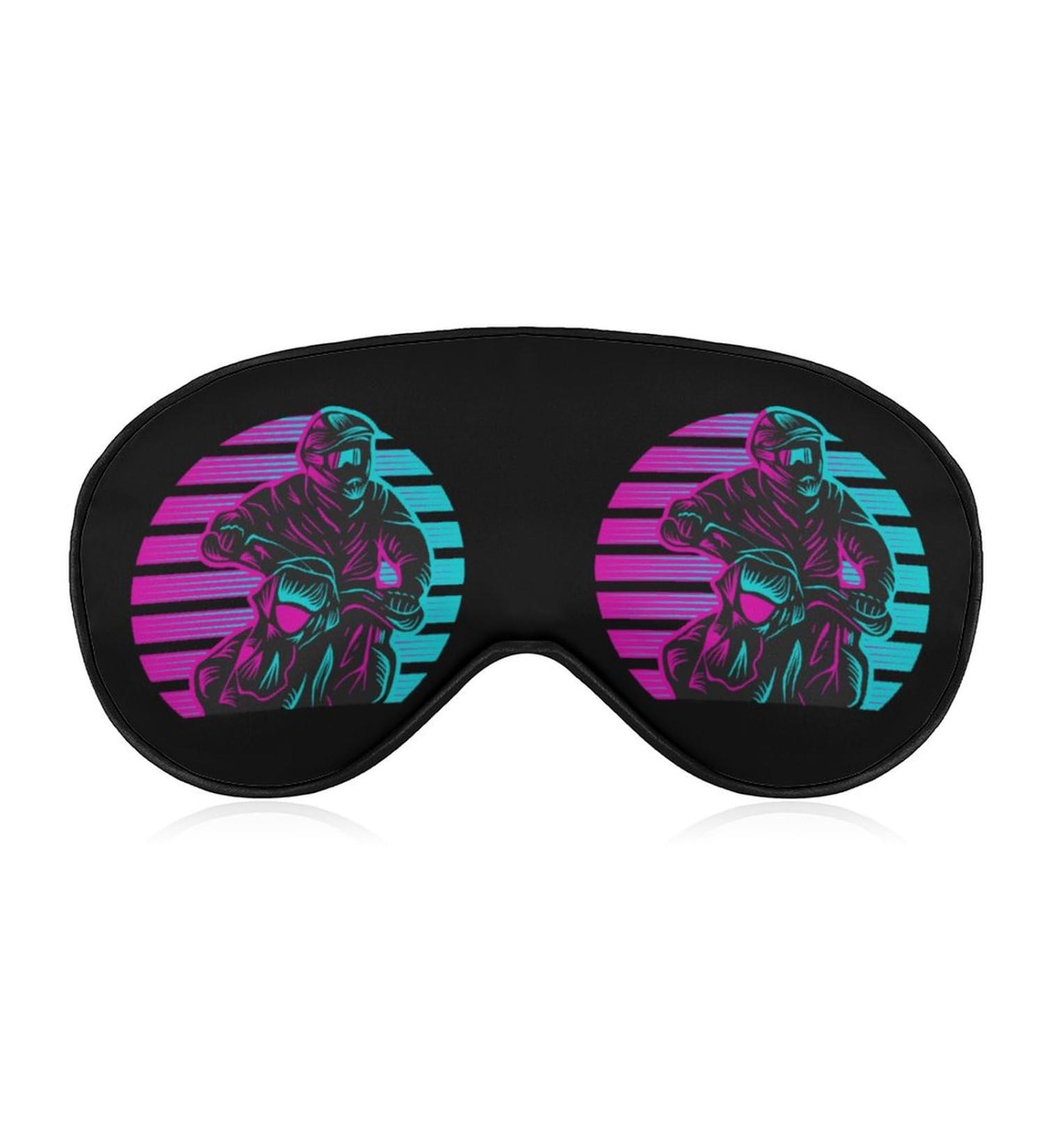 Retro Motocross Sunset Sleep Mask - Adjustable Eye Cover for Sleeping & Travel - Buy Online on GoSupps.com