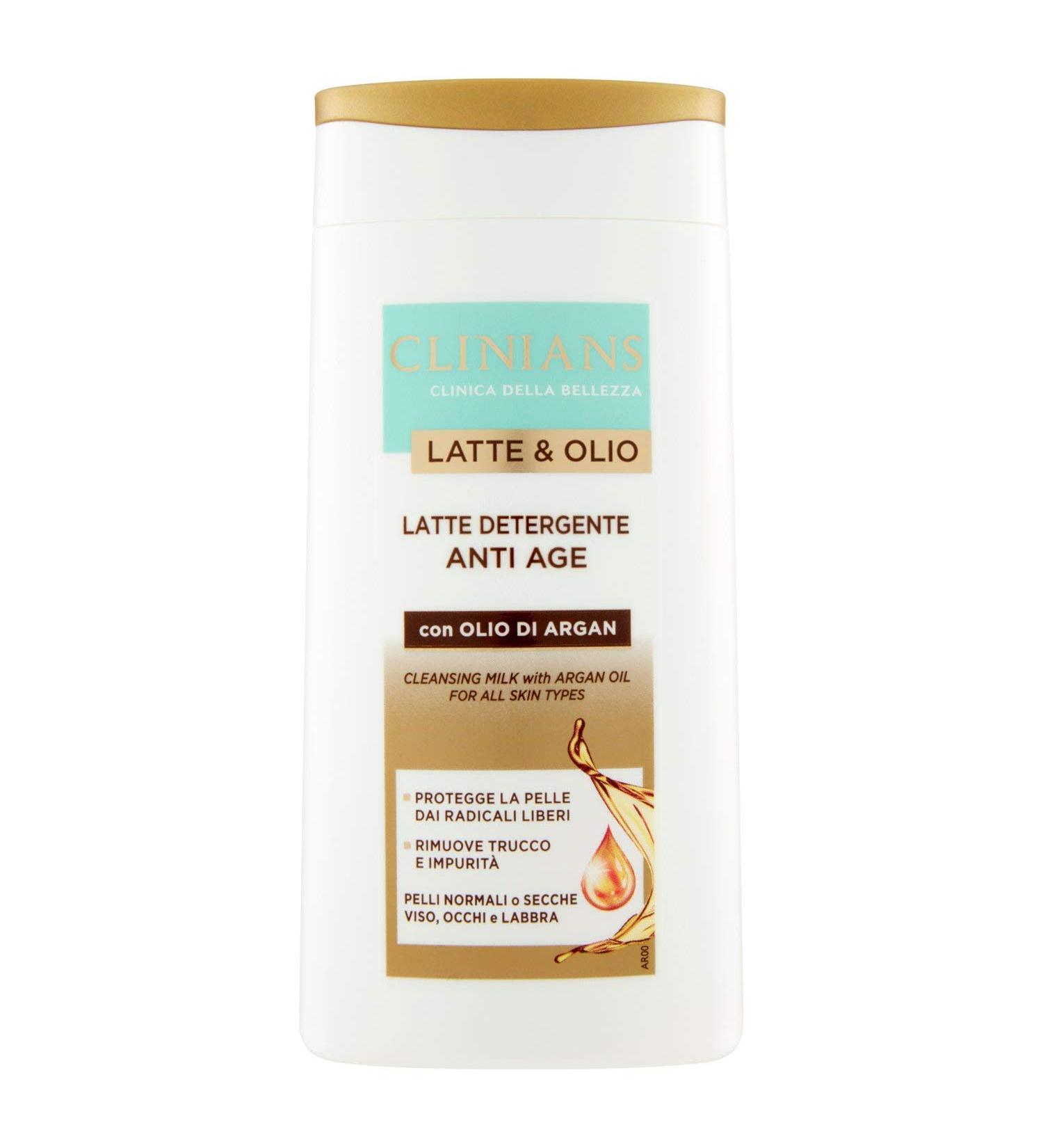  CLINIANS CLINIANS LATTE & OIL Anti-aging cleansing milk for all skin types with argan oil 200 ml - Buy Online on GoSupps.com
