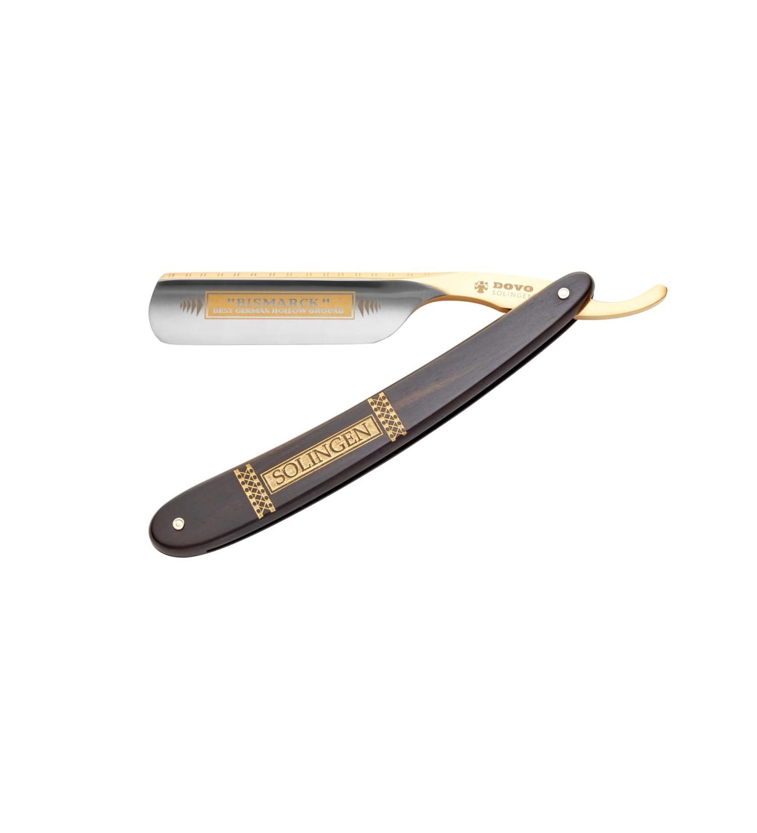 Dovo Bismarck 6/8 Carbon Steel Razor - Round Head Whole Hollow Cut Barber Knife - Dovo Solingen - Black - International Shipping - Buy Online on GoSupps.com